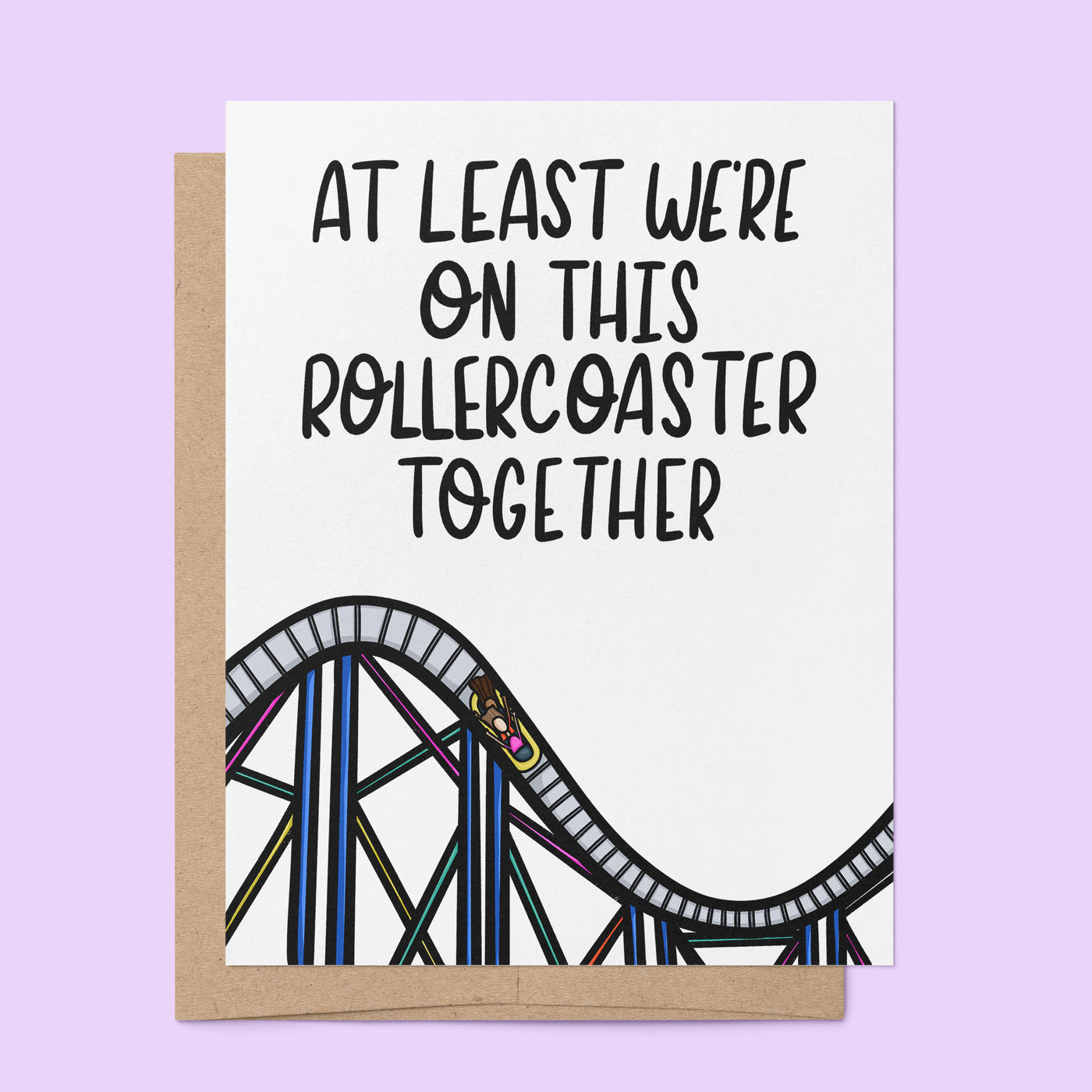 Rollercoaster Together card flat — illustrated empathy support card by MangoIllustrated