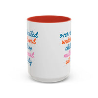 Over - educated under - loved childless millennial Cat Lady Mug - MangoIllustrated - Mug