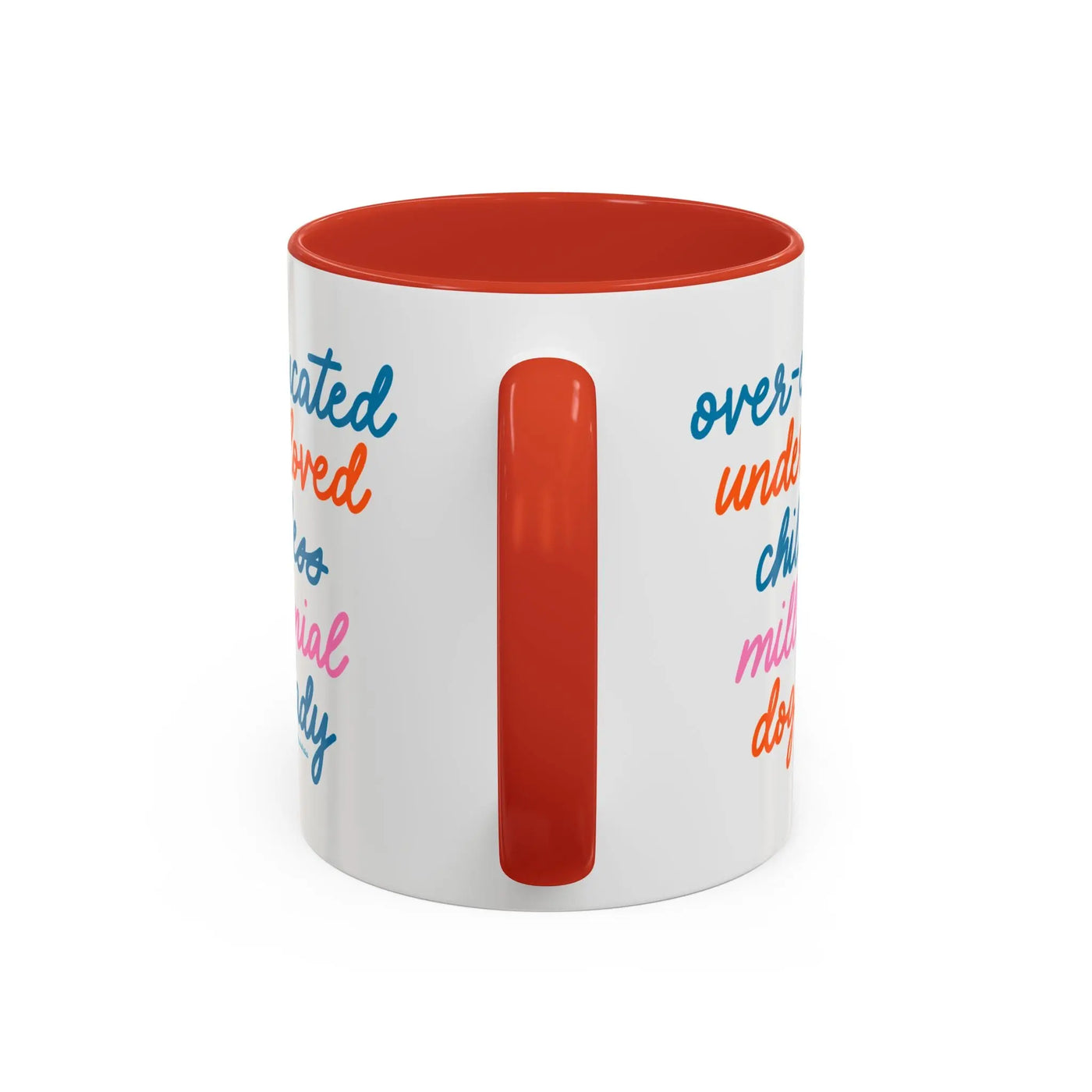 Over - educated under - loved childless millennial Dog Lady Mug - MangoIllustrated - Mug