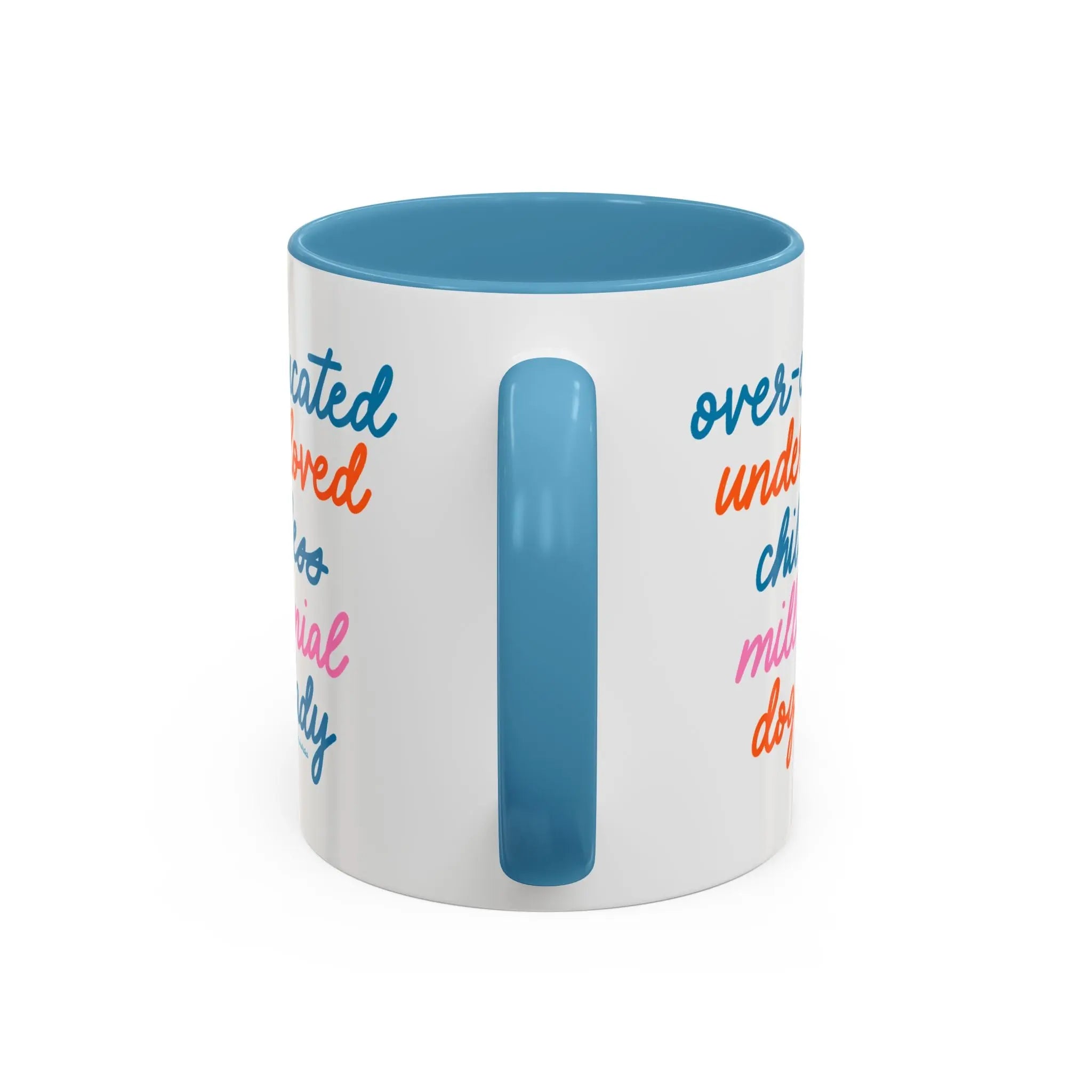 Over - educated under - loved childless millennial Dog Lady Mug - MangoIllustrated - Mug