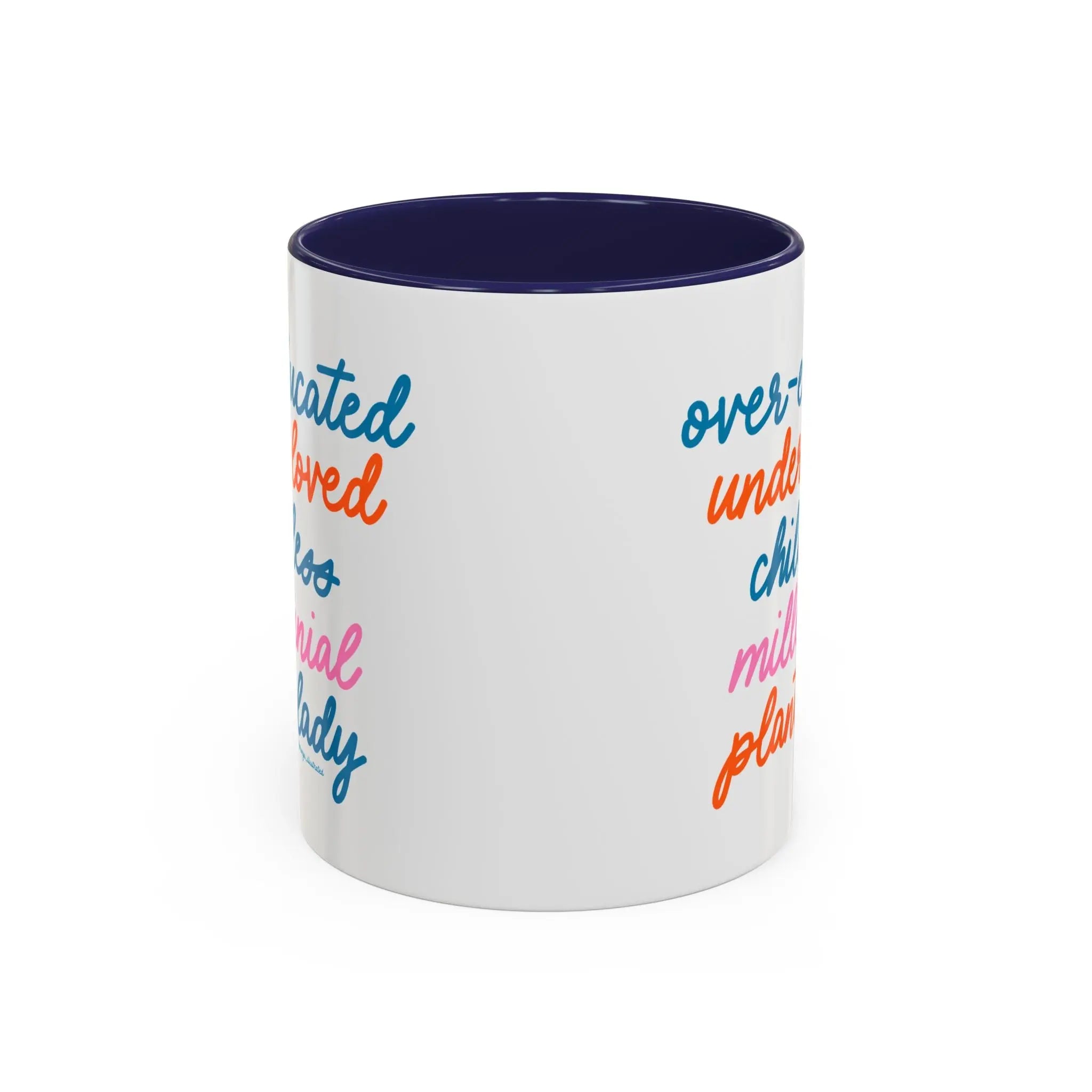 Over - educated under - loved childless millennial Plant Lady Mug - MangoIllustrated - Mug