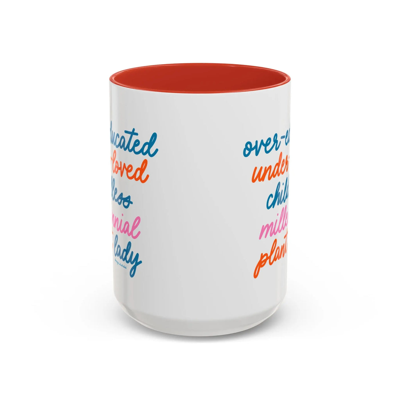 Over - educated under - loved childless millennial Plant Lady Mug - MangoIllustrated - Mug