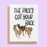 Pack's Got Your Back funny dog friendship card by MangoIllustrated — illustrated corgi pack