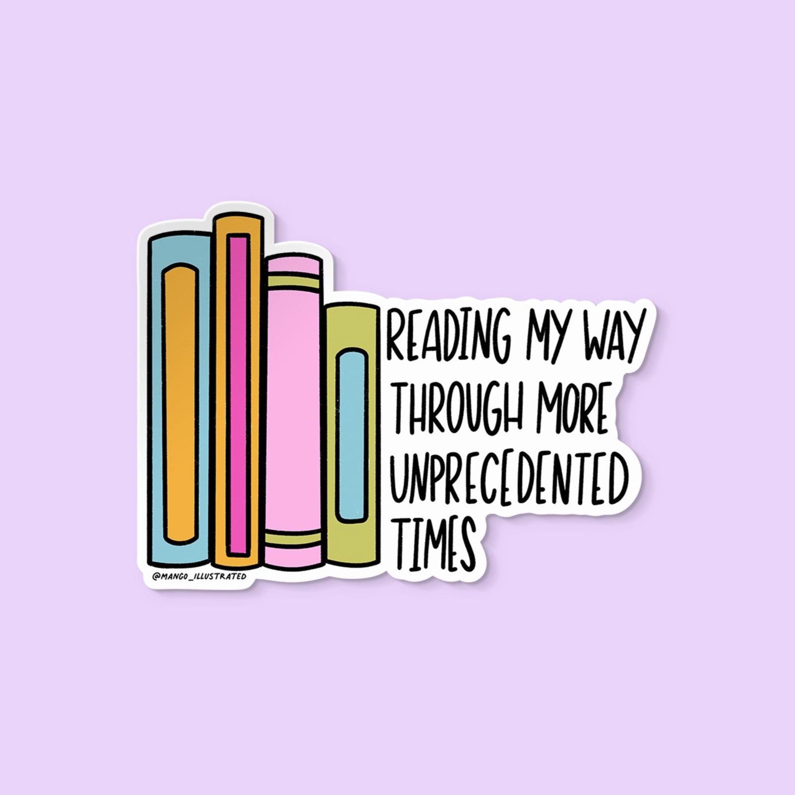 reading my way through more unprecedented times book sticker