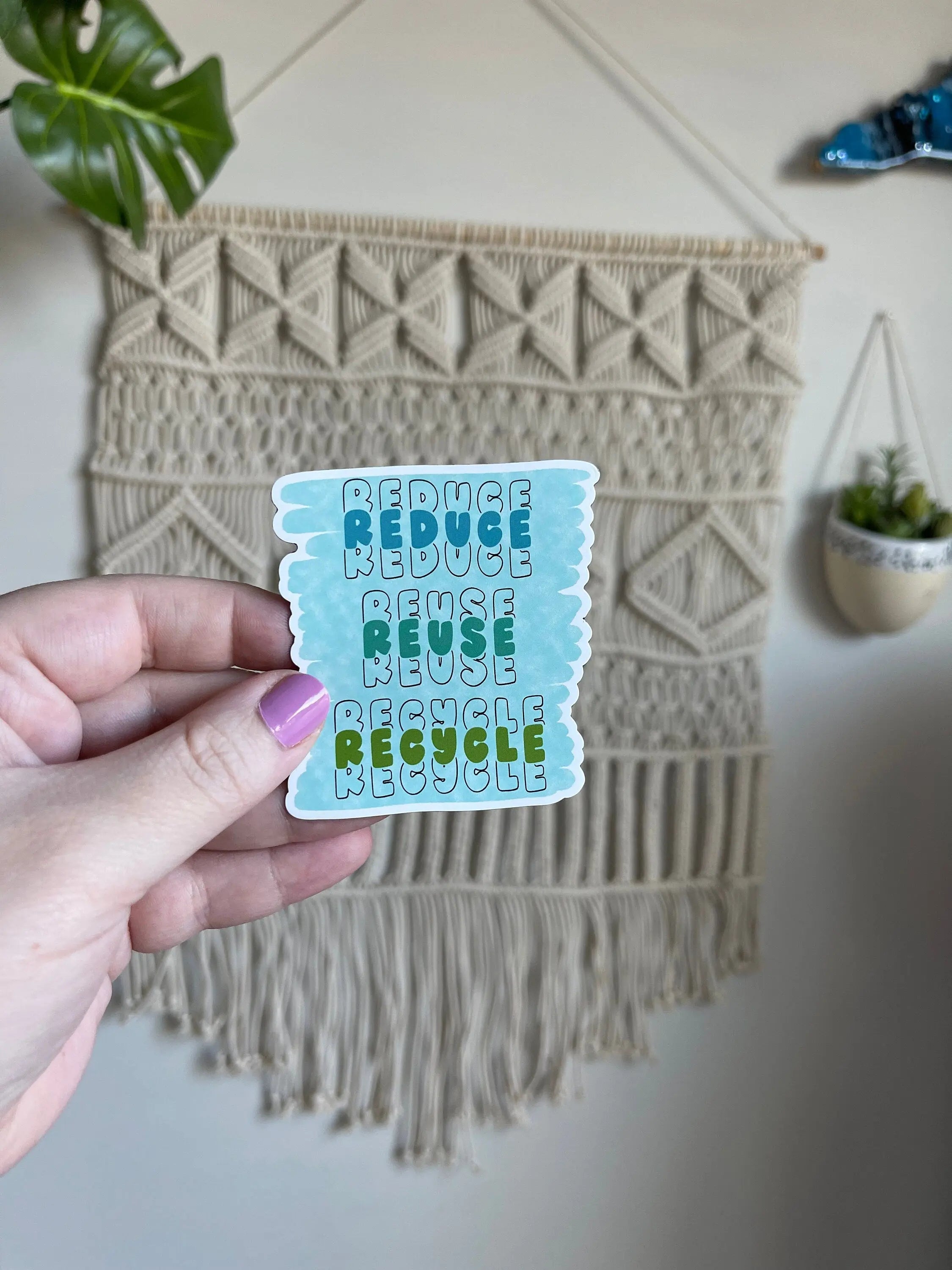 Reduce reuse recycle magnet MangoIllustrated