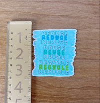 Reduce reuse recycle magnet MangoIllustrated