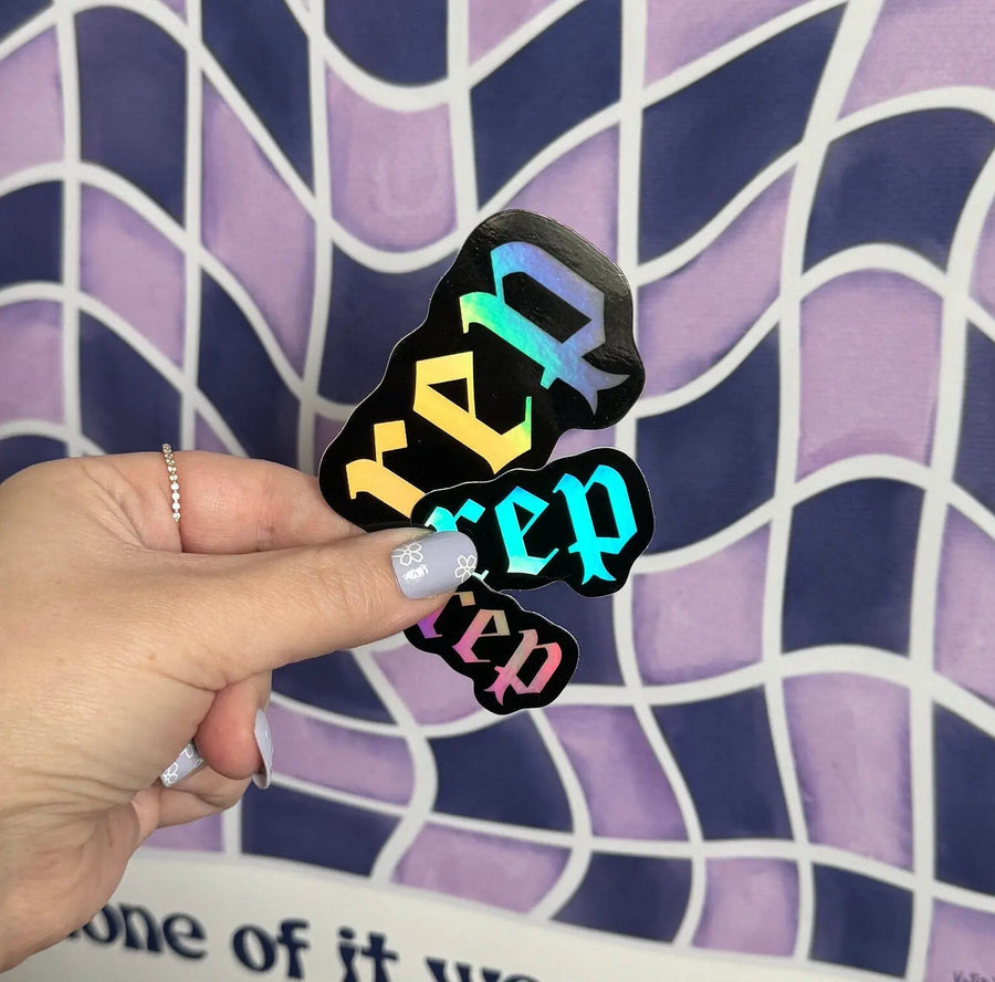 Rep holographic sticker MangoIllustrated
