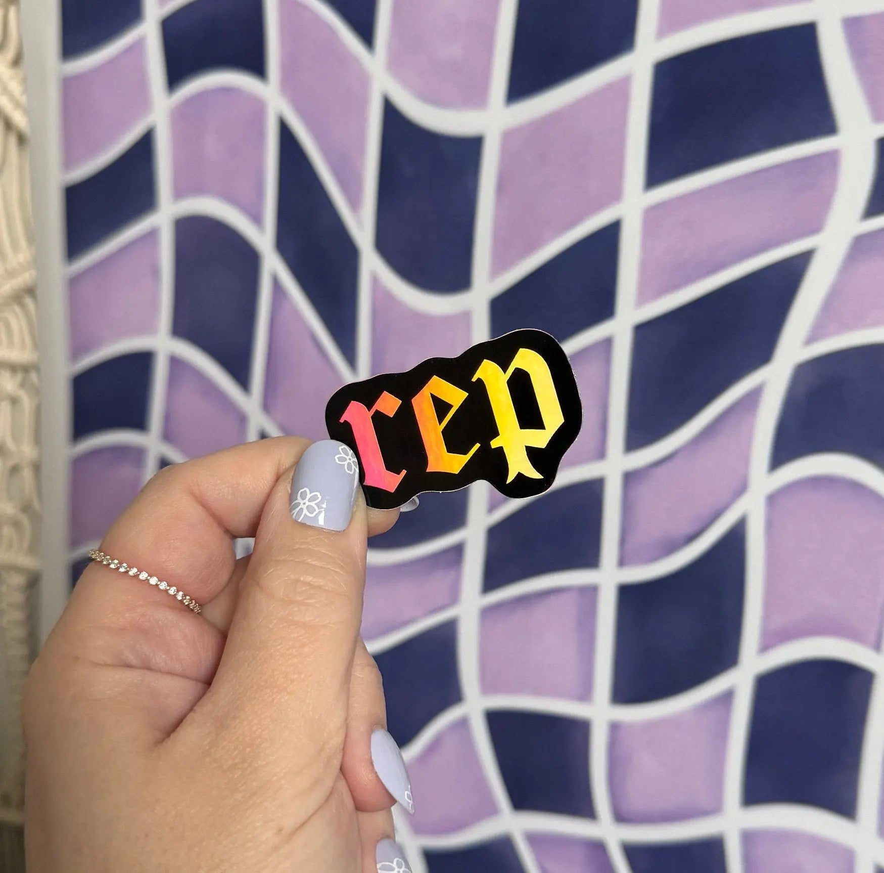 Rep holographic sticker MangoIllustrated