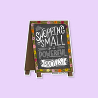 Shopping Small is a Protest sticker cutout — feminist activist vinyl sticker by MangoIllustrated