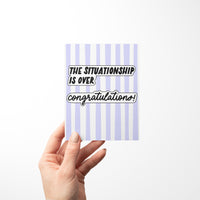 Situationship is Over card detail — Gen Z funny breakup card by MangoIllustrated