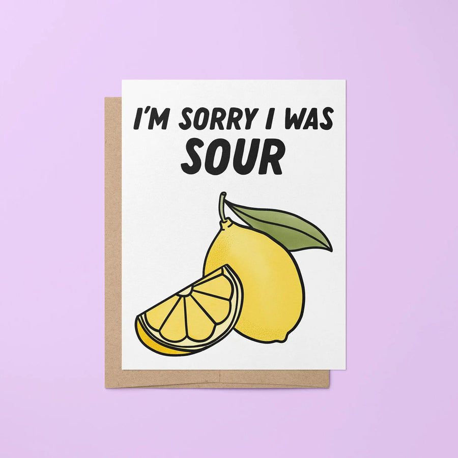 Sorry I was sour apology card MangoIllustrated