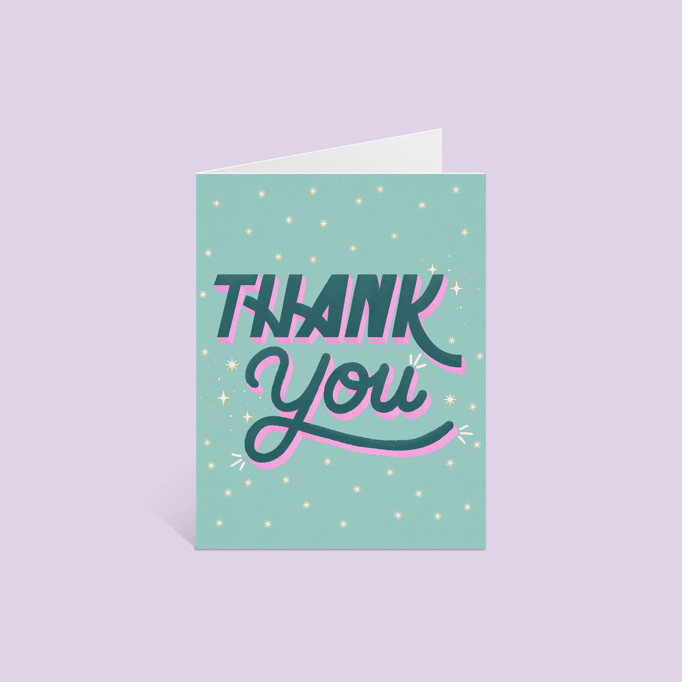Thank You card - teal and pink MangoIllustrated