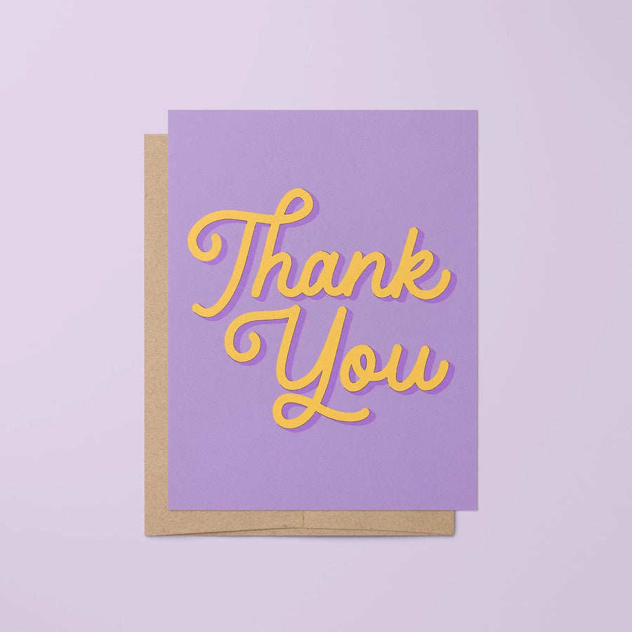 Thank You card - yellow and purple MangoIllustrated