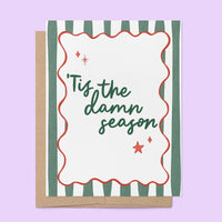 Tis the Damn Season card styled — illustrated pop culture holiday card by MangoIllustrated