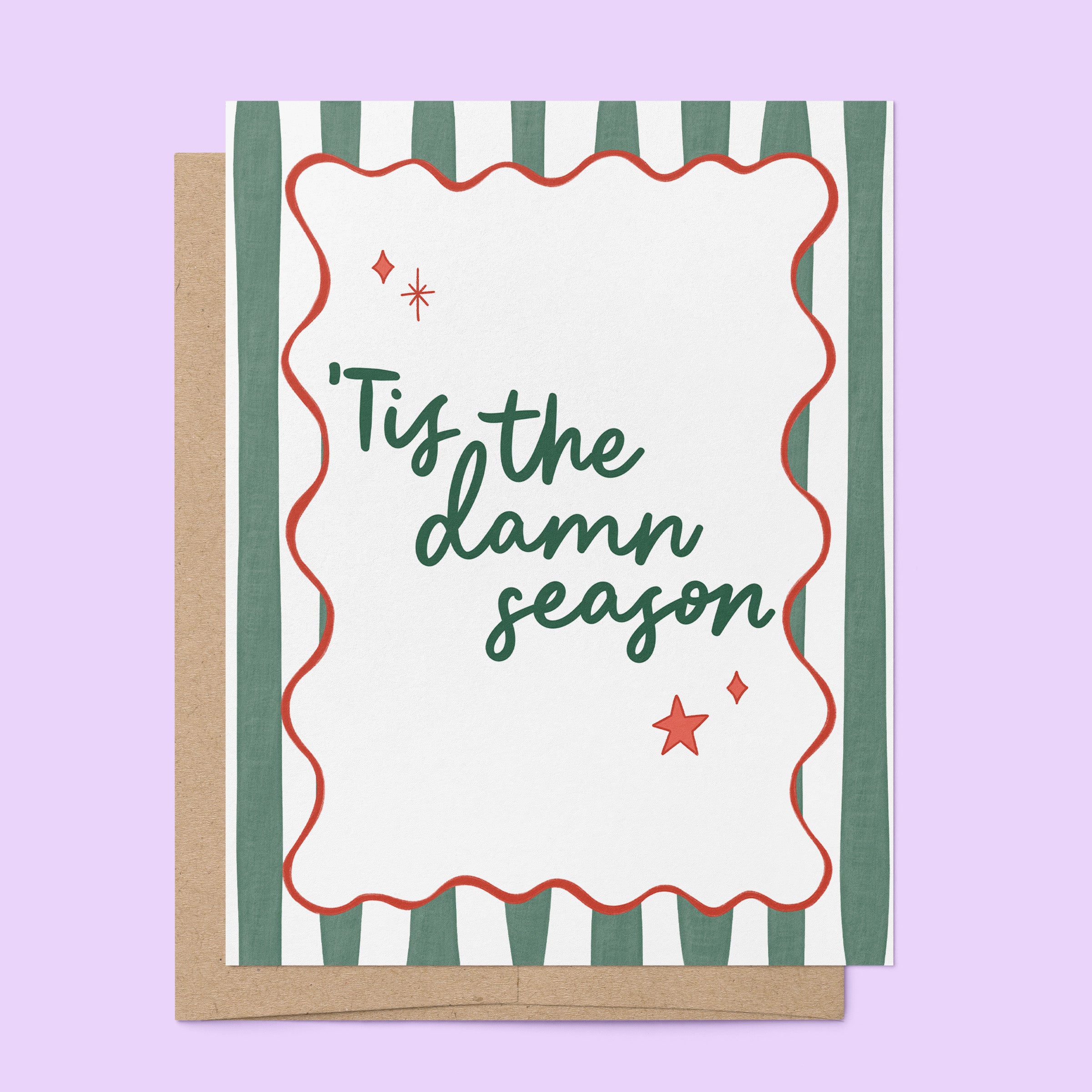 Tis the Damn Season card styled — illustrated pop culture holiday card by MangoIllustrated