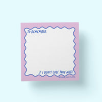 To Remember If I Don't Lose This Note sticky notes flat lay — funny reminder notes by indie artist MangoIllustrated