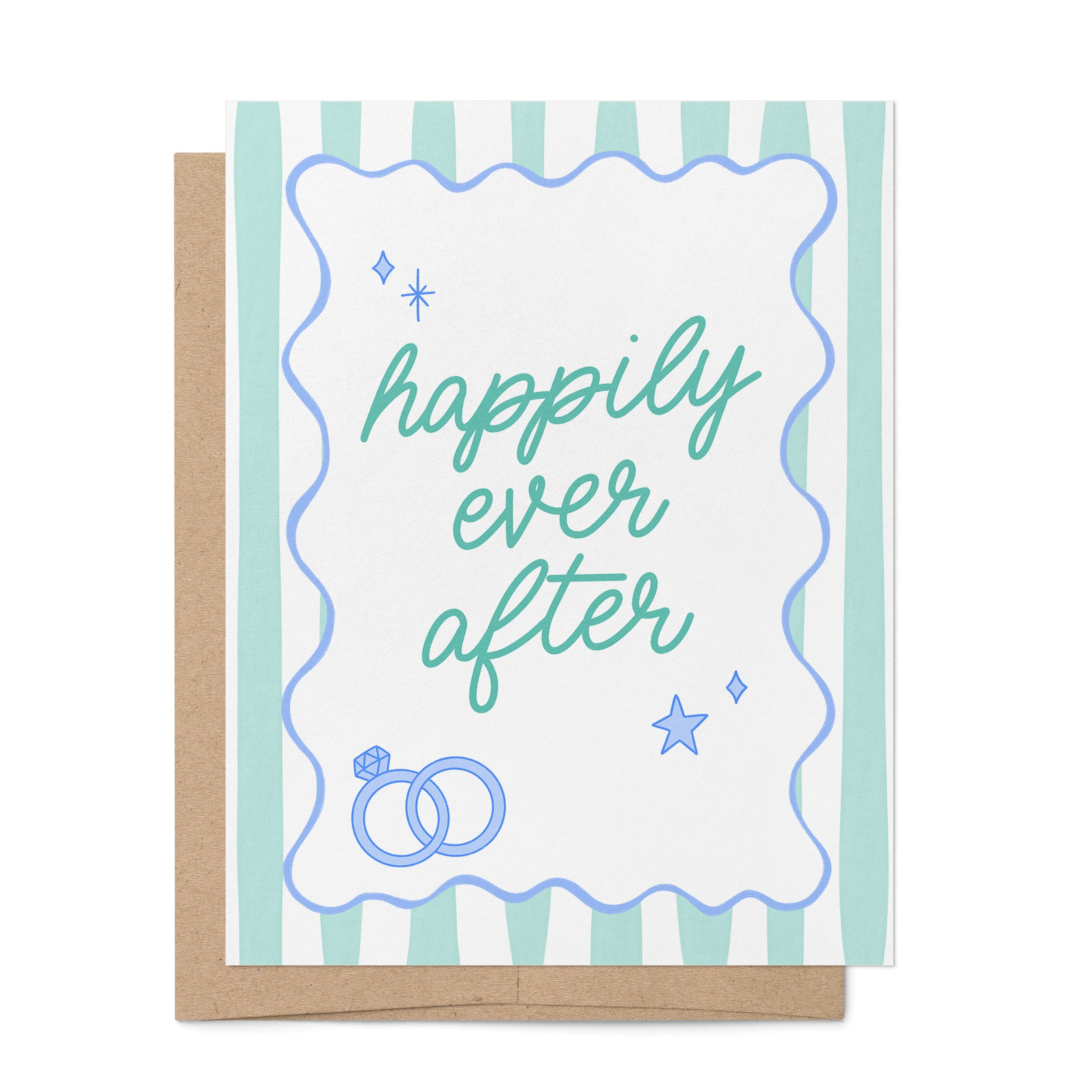 Happily Ever After wedding card styled — illustrated funny wedding card by MangoIllustrated