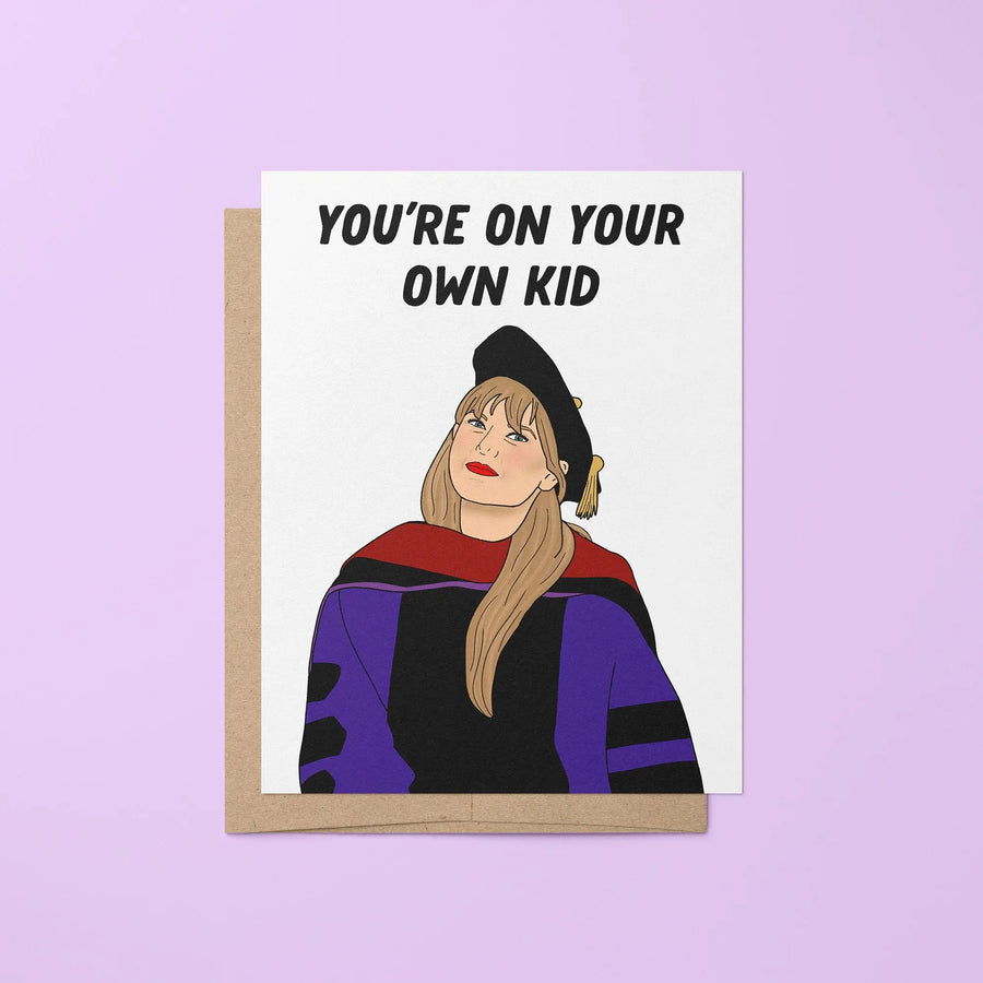 You're On Your Own Kid graduation card MangoIllustrated