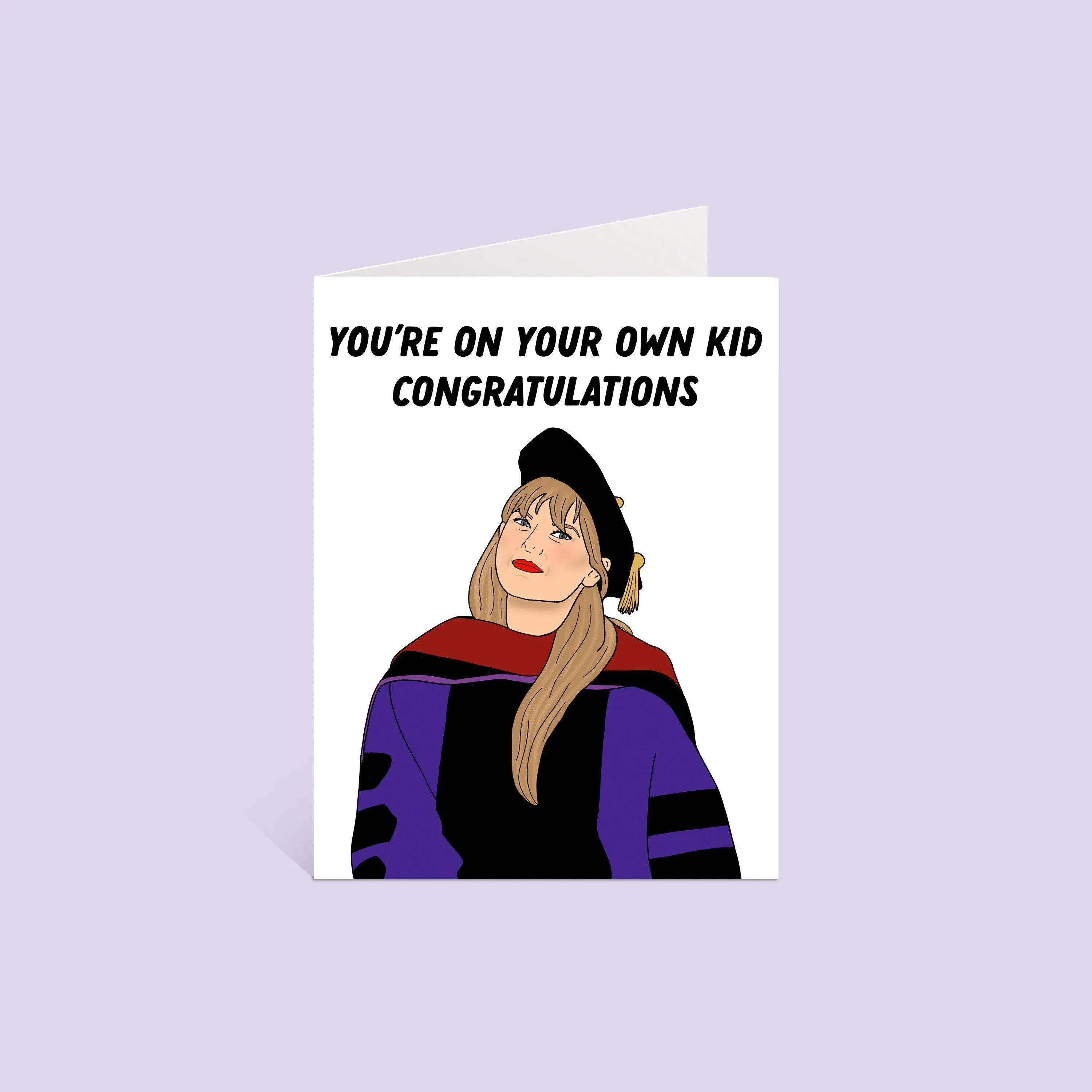 You're On Your Own Kid graduation card MangoIllustrated