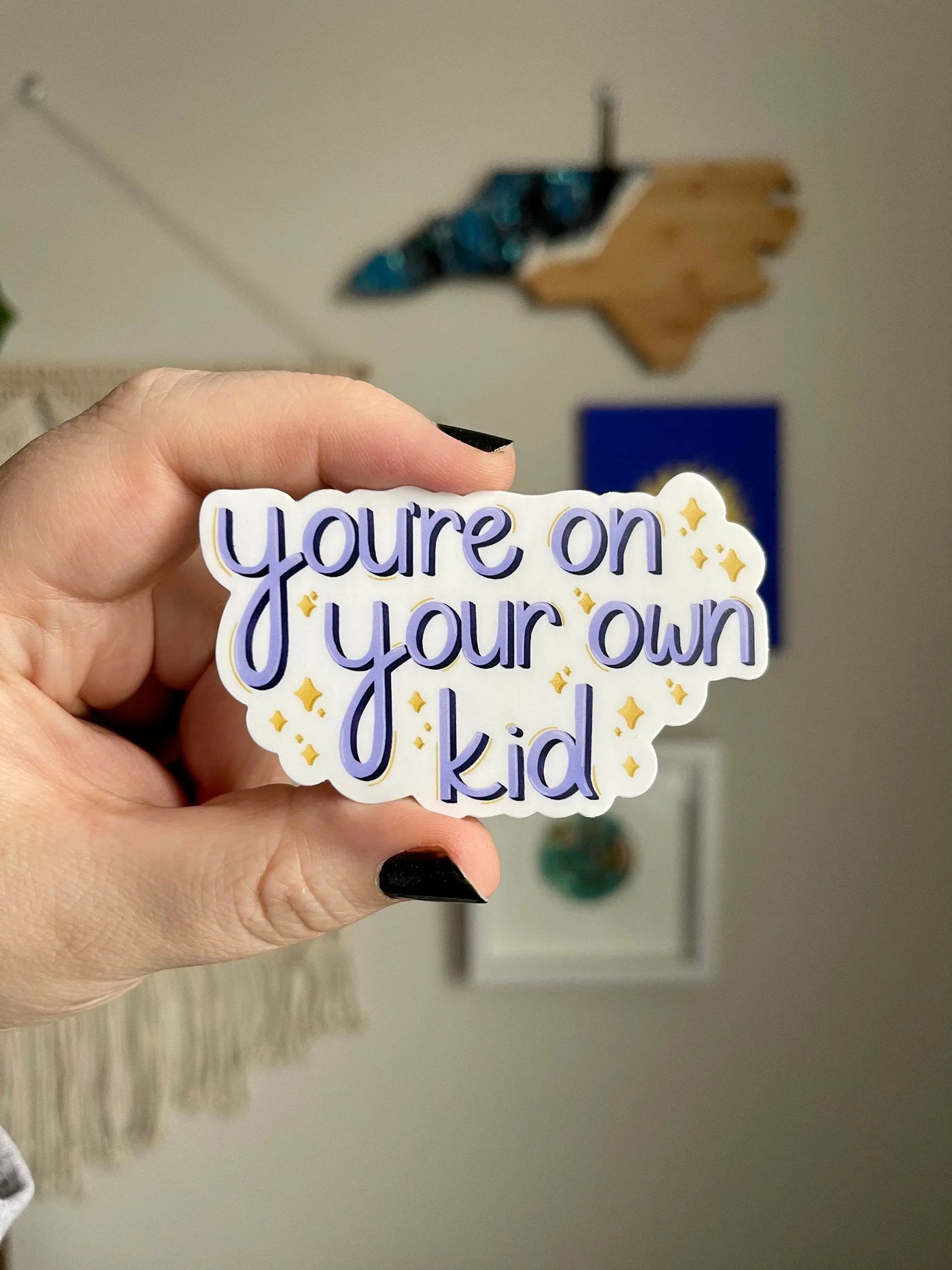 You’re on your own kid sticker MangoIllustrated