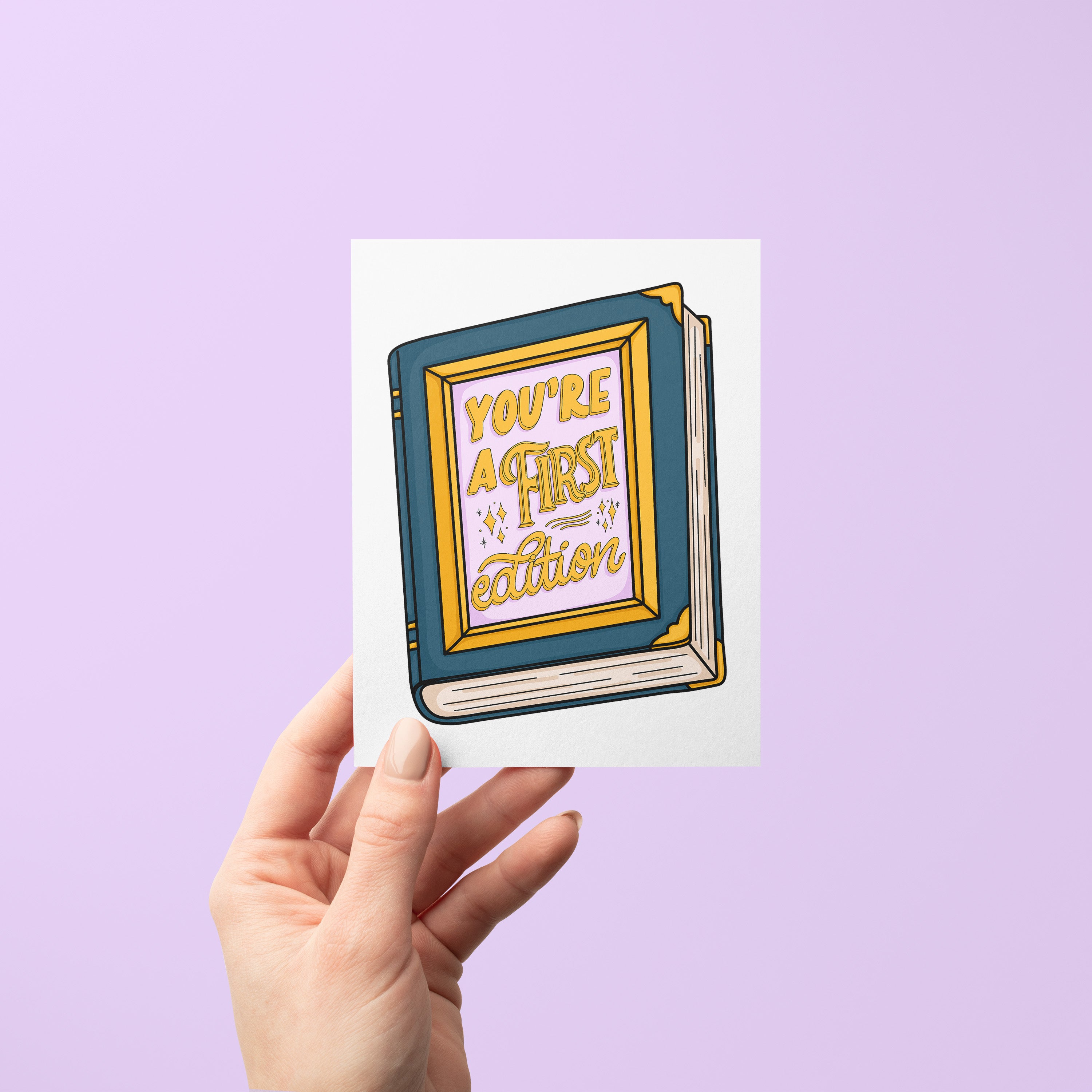You're a First Edition bookish card styled — birthday card for book lovers by MangoIllustrated