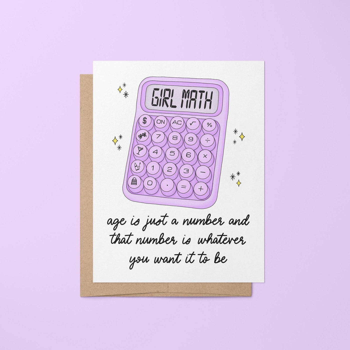 Age is just a number birthday card - MangoIllustrated - Greeting Cards