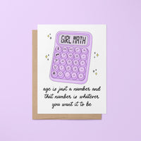 Age is just a number birthday card - MangoIllustrated - Greeting Cards