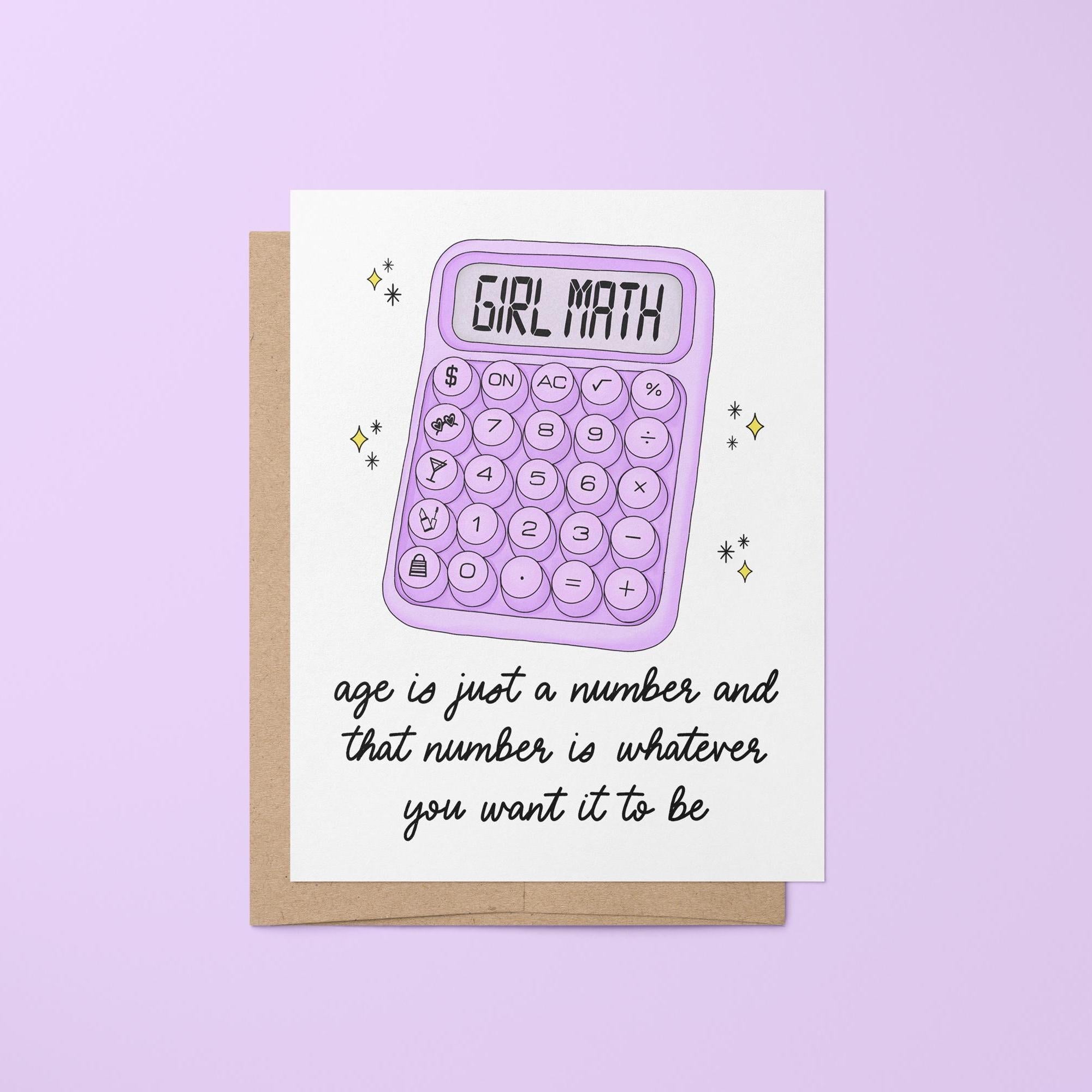 Age is just a number birthday card - MangoIllustrated - Greeting Cards