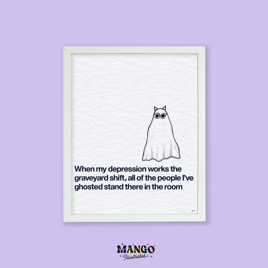 All of the People I’ve Ghosted art print - MangoIllustrated - Physical Art Print