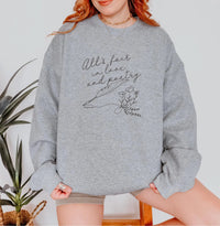 All's Fair in Love and Poetry Crewneck Sweatshirt - MangoIllustrated - Apparel