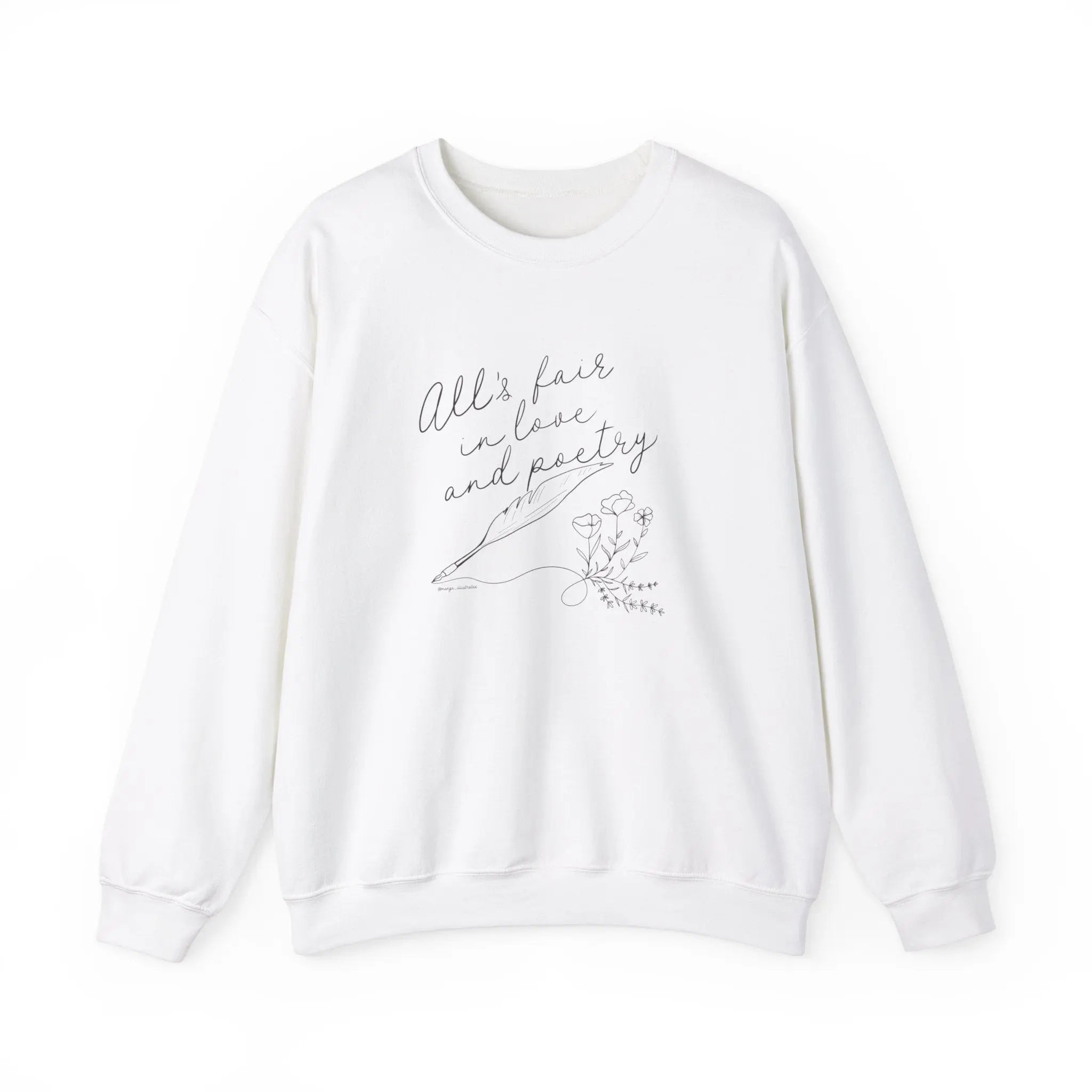 All's Fair in Love and Poetry Crewneck Sweatshirt - MangoIllustrated - Apparel