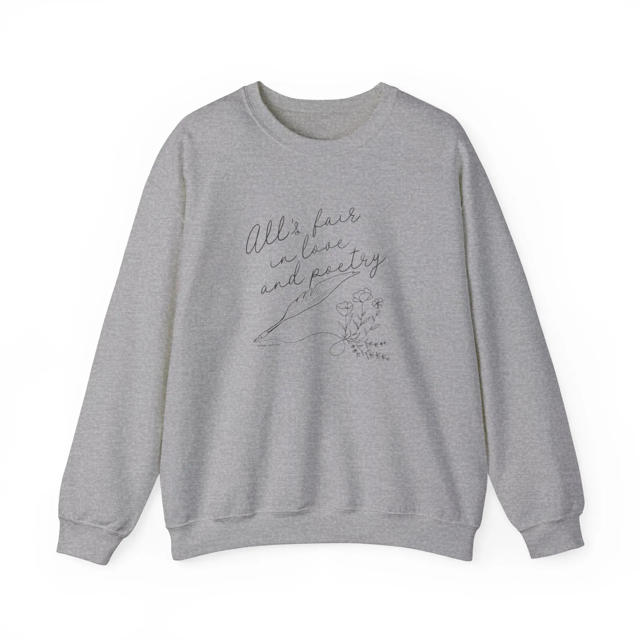 All's Fair in Love and Poetry Crewneck Sweatshirt - MangoIllustrated - Apparel