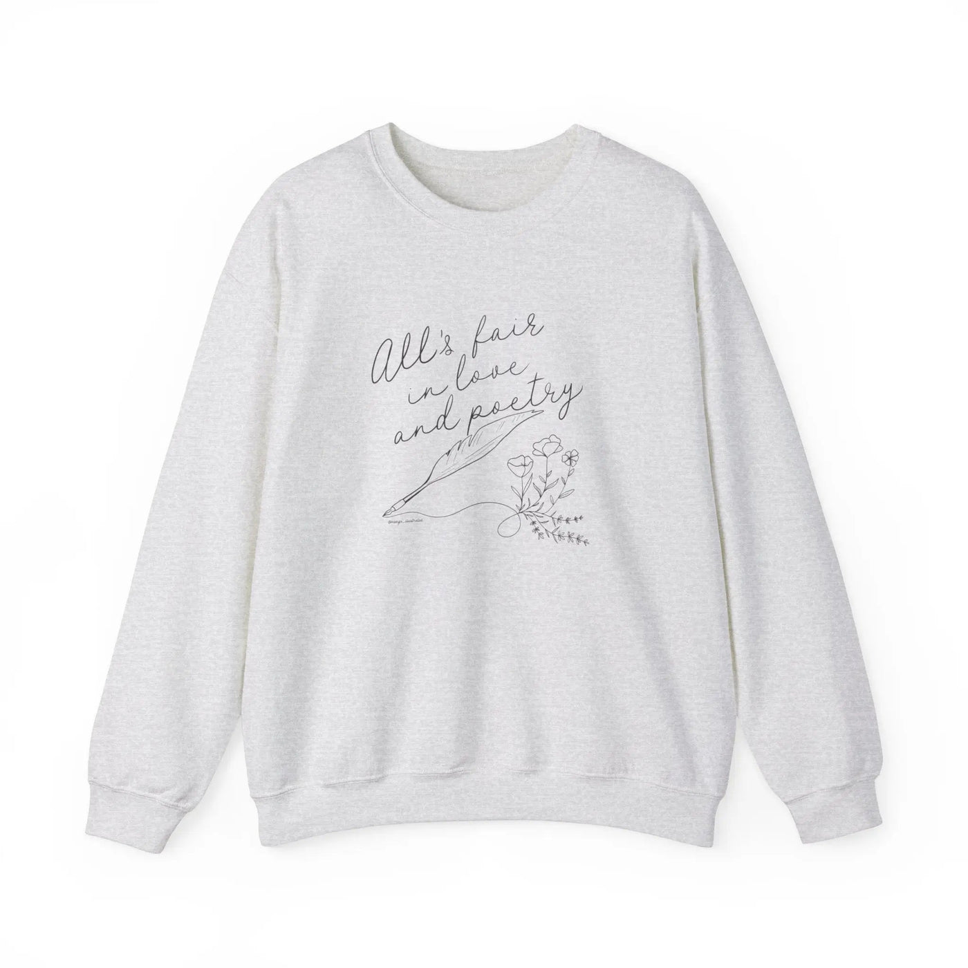 All's Fair in Love and Poetry Crewneck Sweatshirt - MangoIllustrated - Apparel