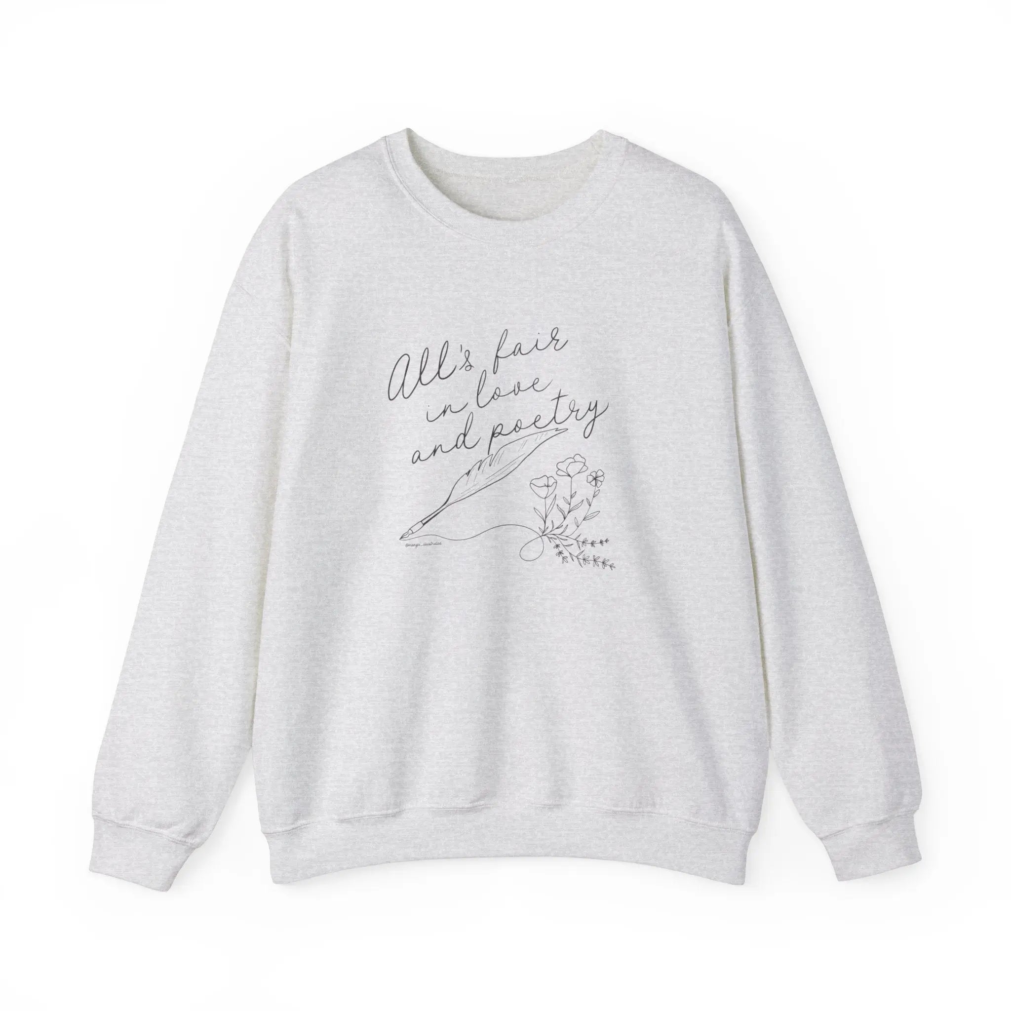 All's Fair in Love and Poetry Crewneck Sweatshirt - MangoIllustrated - Apparel