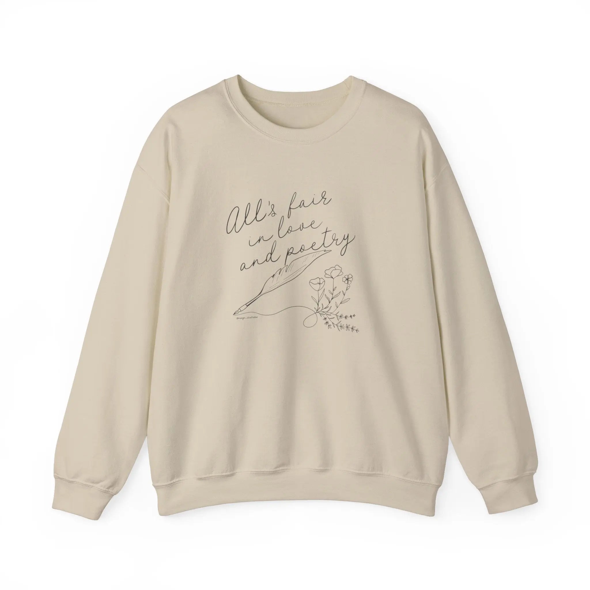 All's Fair in Love and Poetry Crewneck Sweatshirt - MangoIllustrated - Apparel