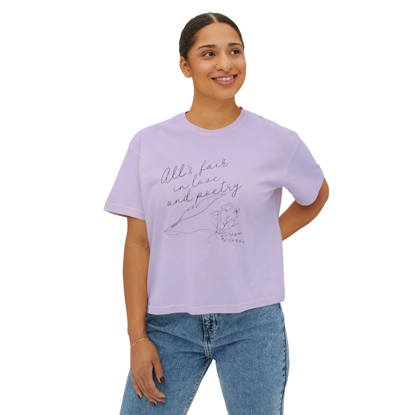 All's Fair in Love and Poetry Cropped Tee - MangoIllustrated - Apparel