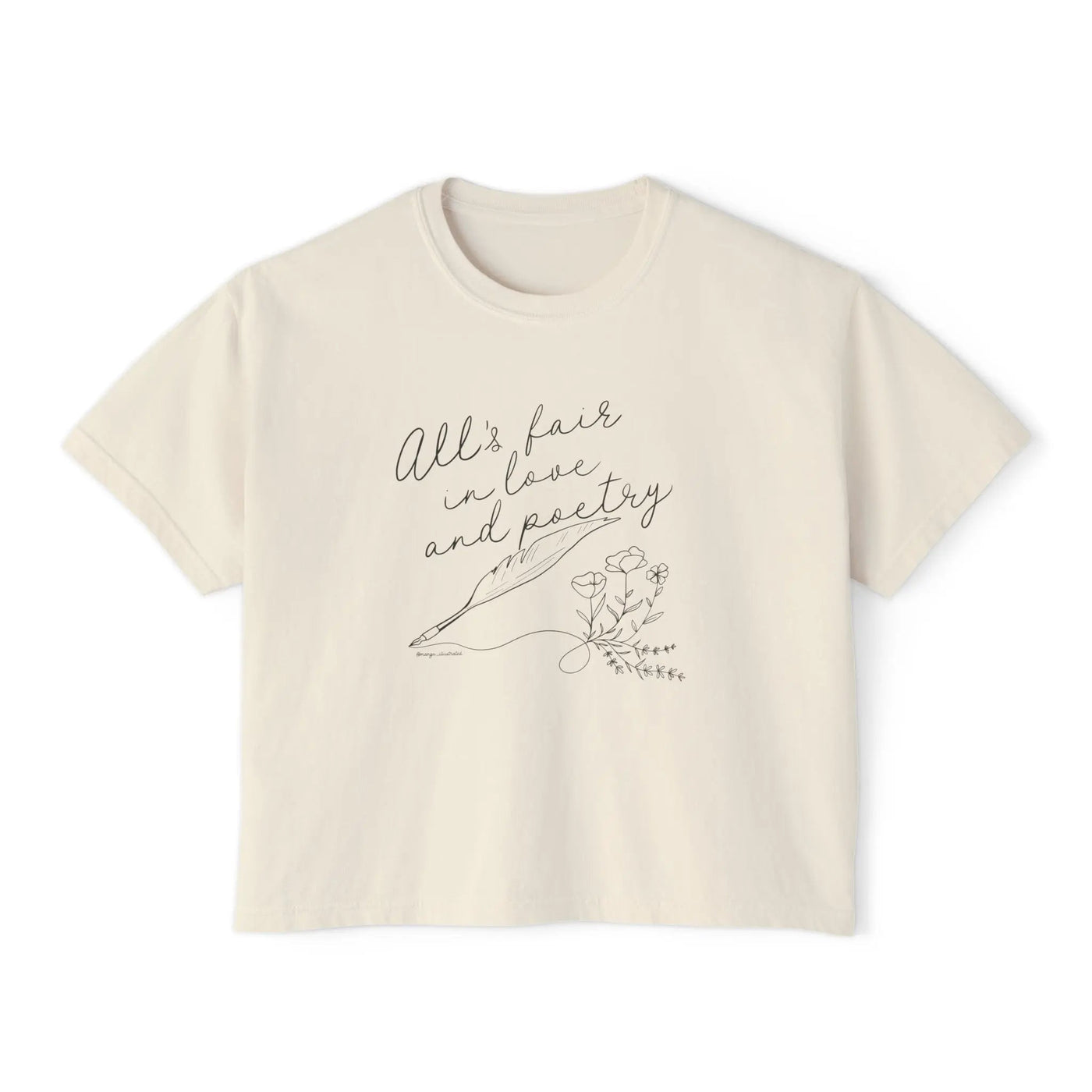 All's Fair in Love and Poetry Cropped Tee - MangoIllustrated - Apparel