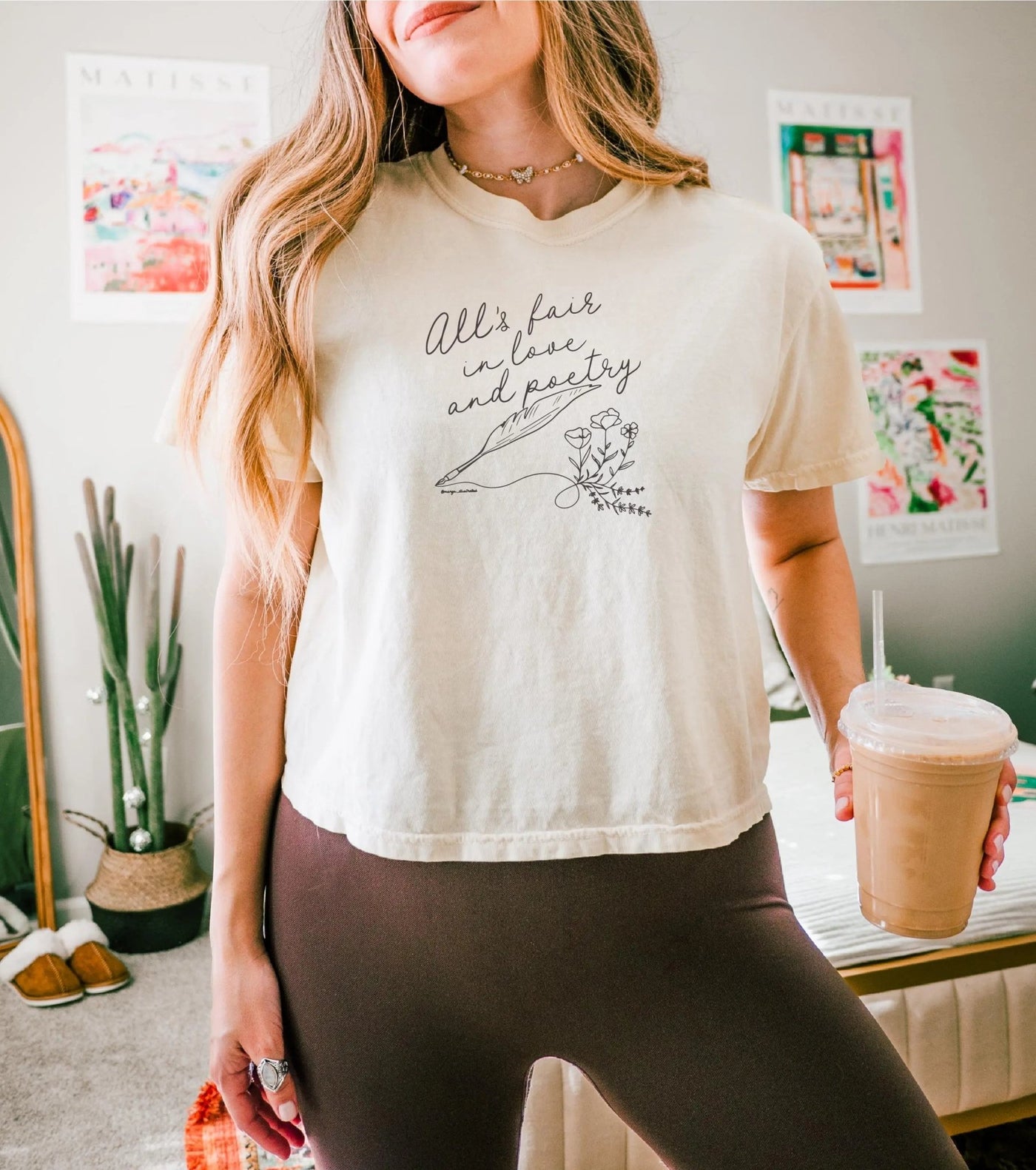 All's Fair in Love and Poetry Cropped Tee - MangoIllustrated - Apparel