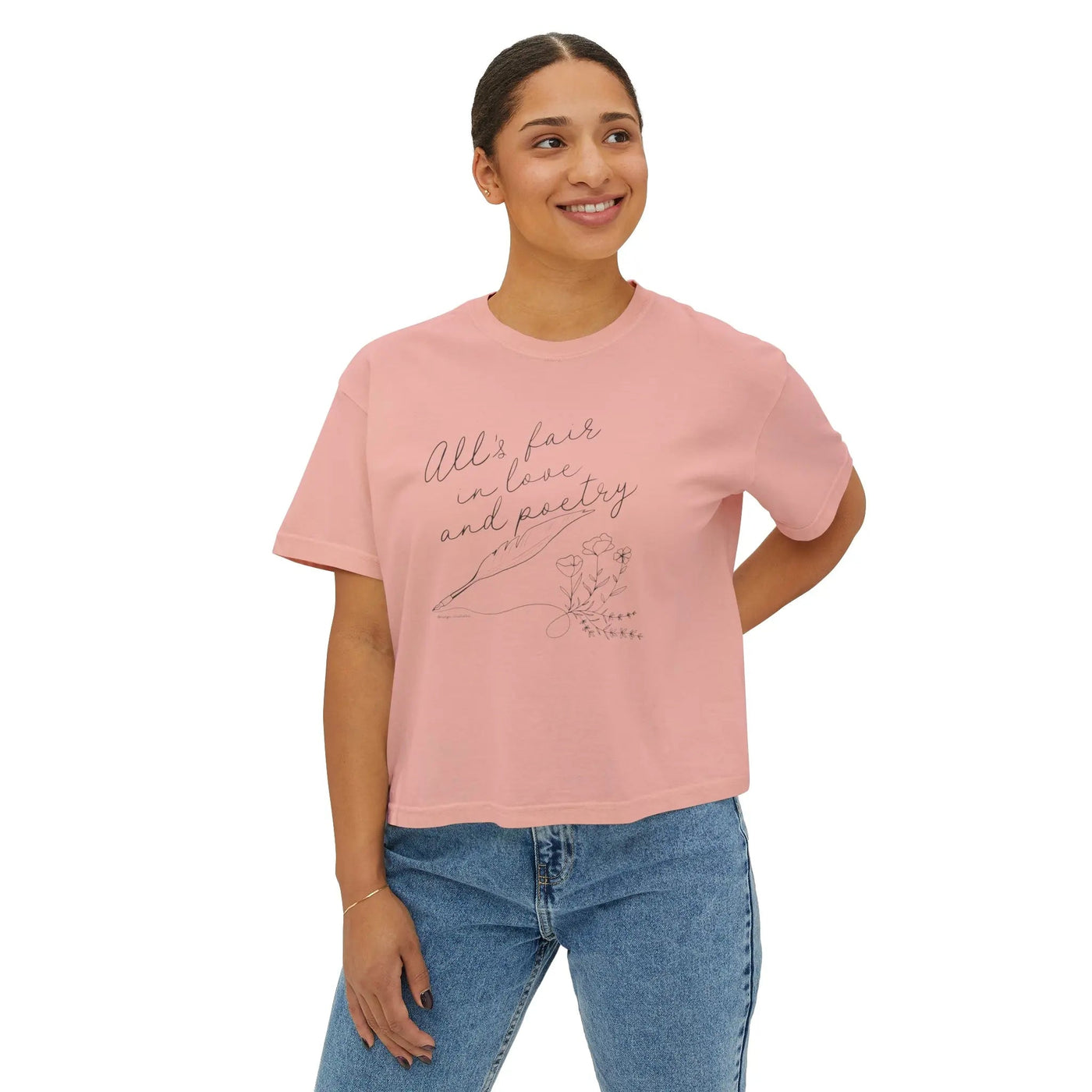 All's Fair in Love and Poetry Cropped Tee - MangoIllustrated - Apparel