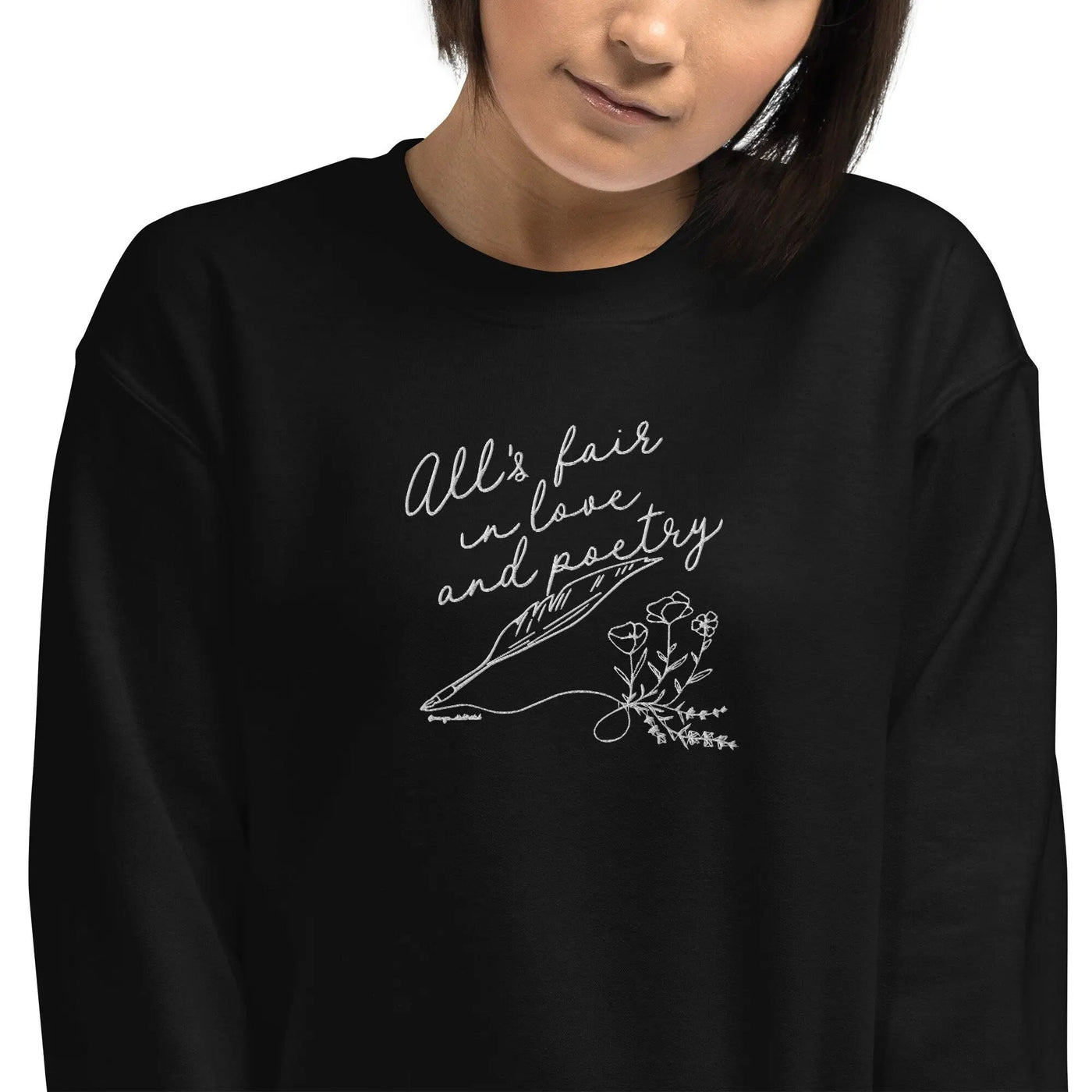 All's Fair in Love and Poetry embroidered sweatshirt - MangoIllustrated - Apparel