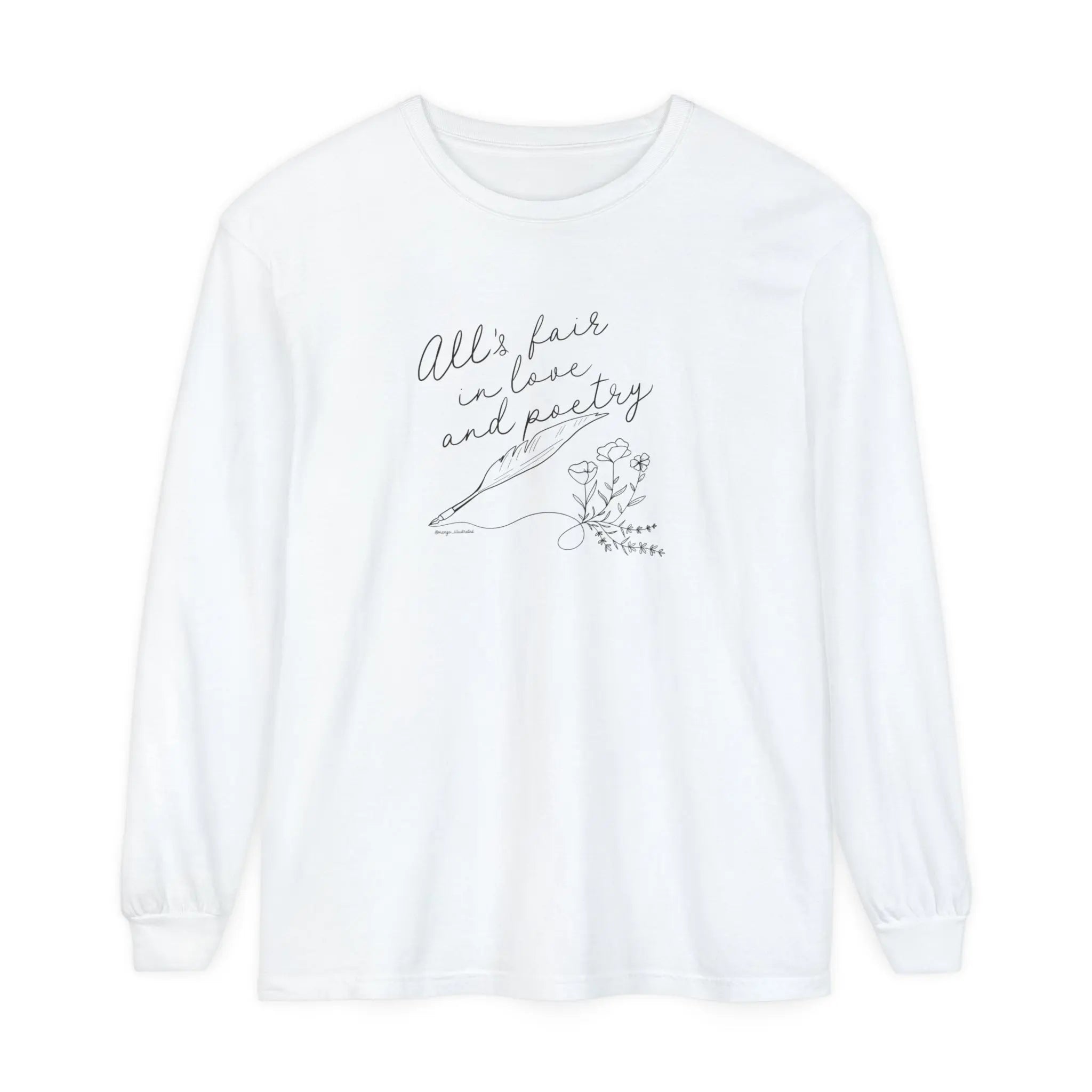 All's Fair in Love and Poetry Long Sleeve Tee - MangoIllustrated - Apparel