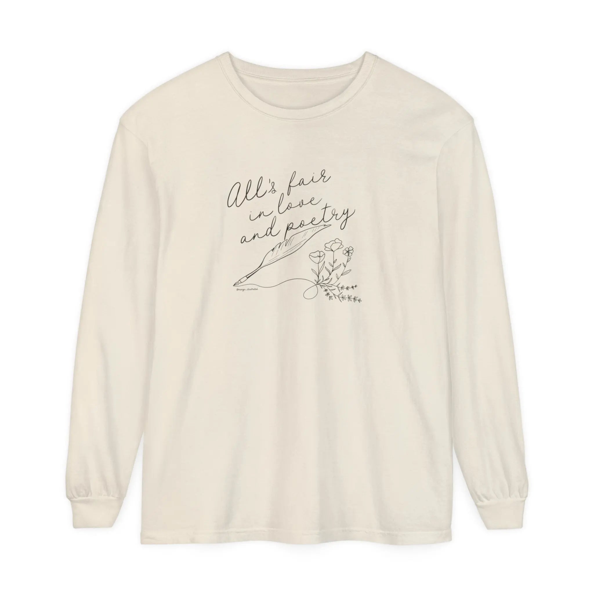 All's Fair in Love and Poetry Long Sleeve Tee - MangoIllustrated - Apparel