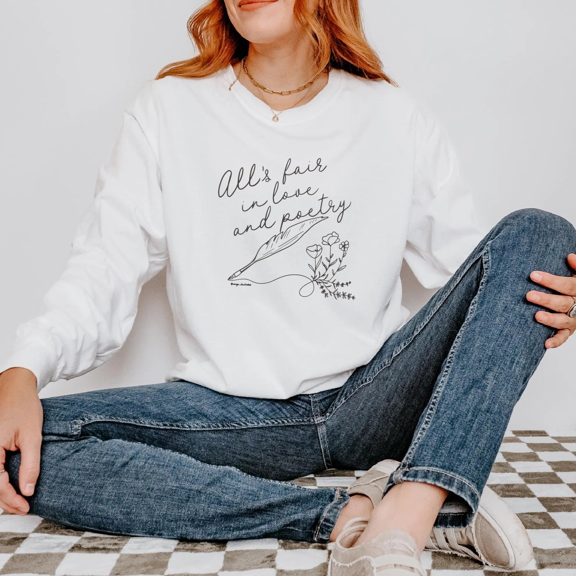 All's Fair in Love and Poetry Long Sleeve Tee - MangoIllustrated - Apparel