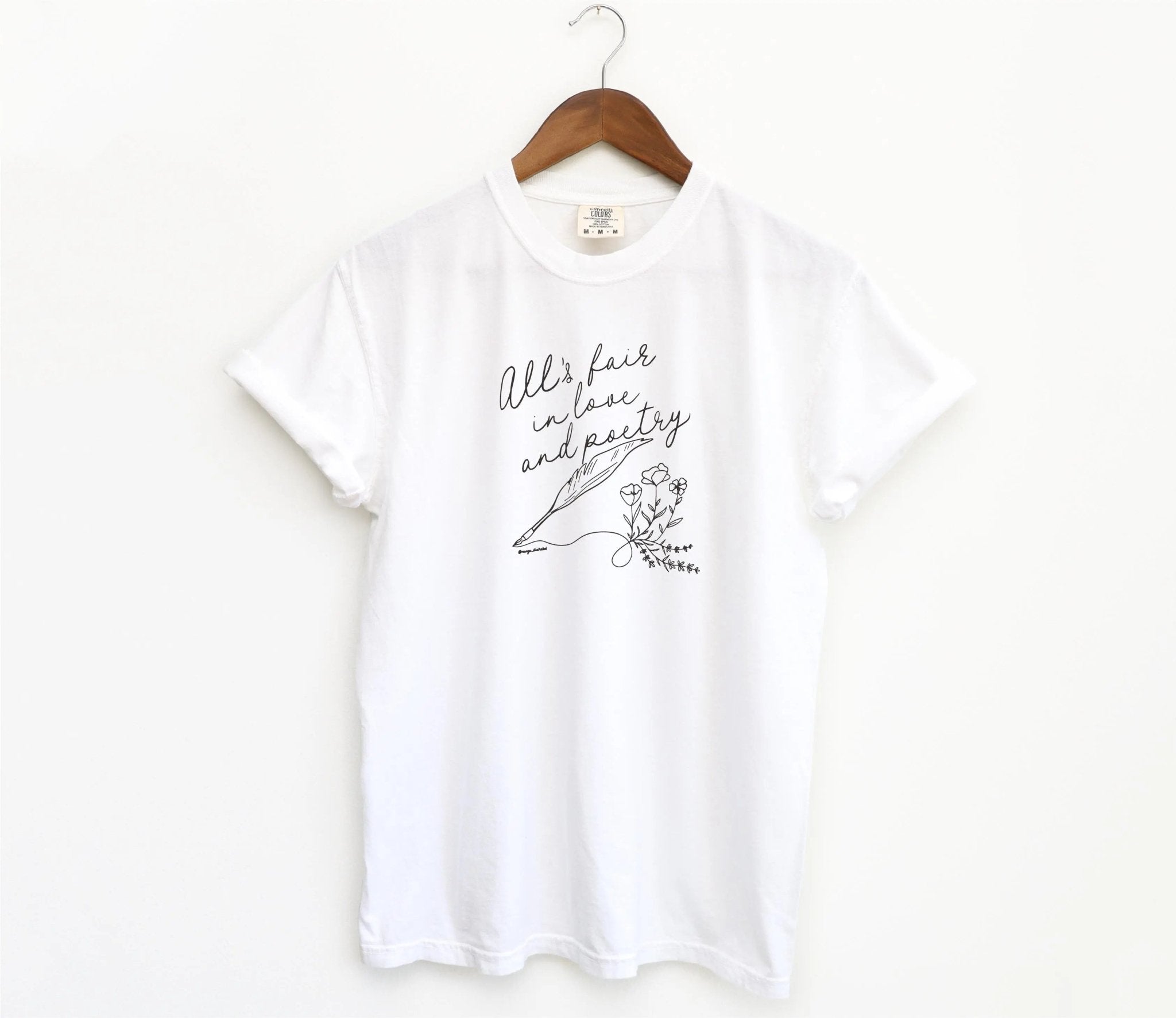 All's Fair in Love and Poetry tee - MangoIllustrated - Apparel