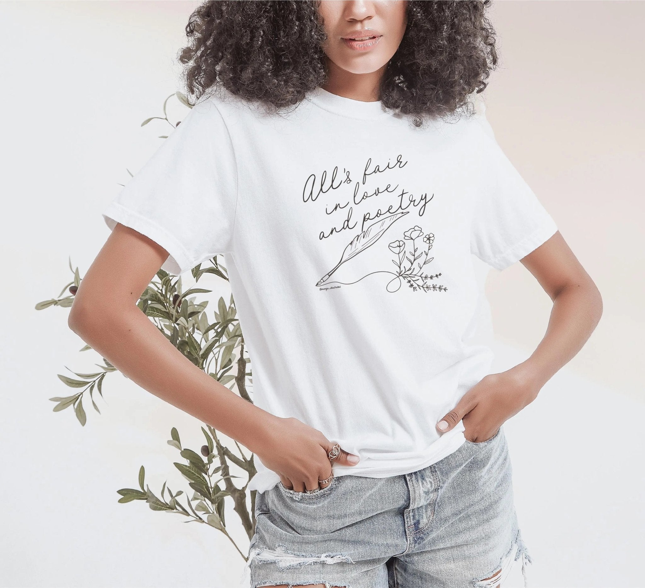 All's Fair in Love and Poetry tee - MangoIllustrated - Apparel