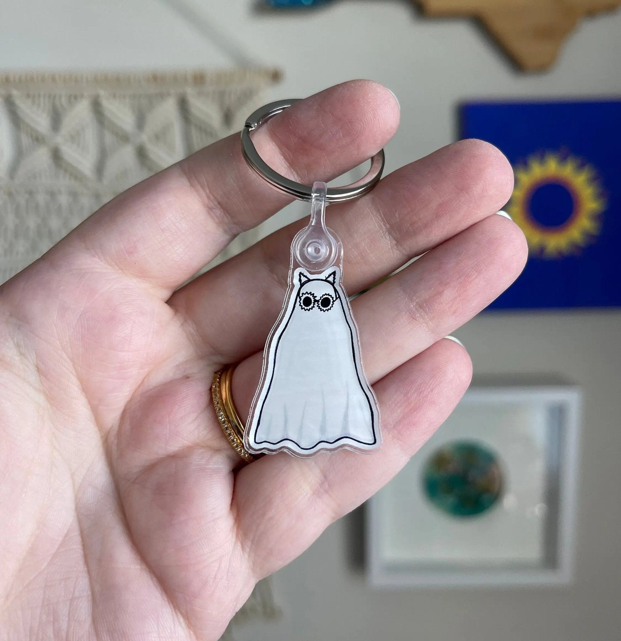 Anti - hero Ghost acrylic keychain - MangoIllustrated - Accessories