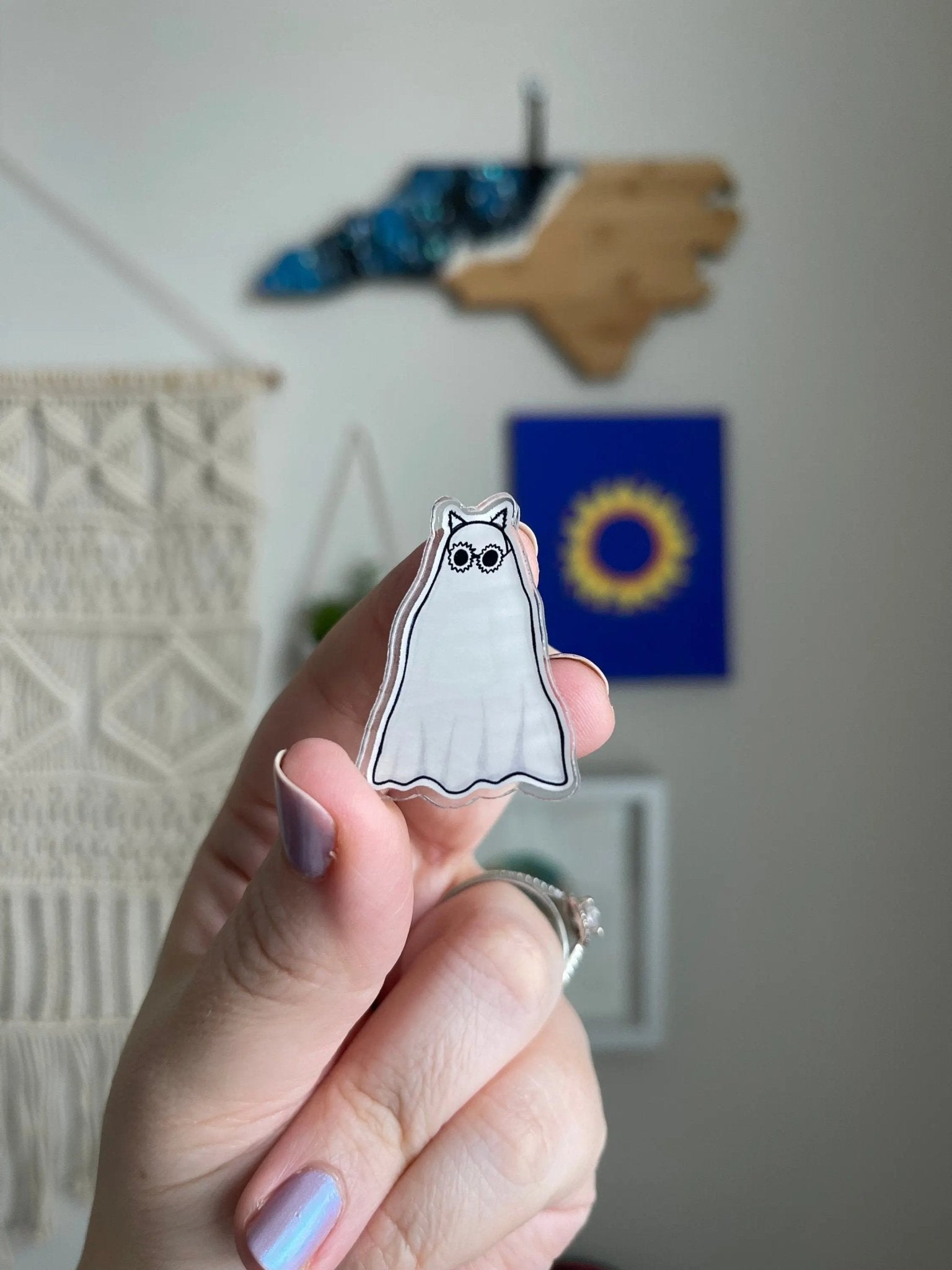 Anti - hero Ghost acrylic pin - MangoIllustrated - Accessories