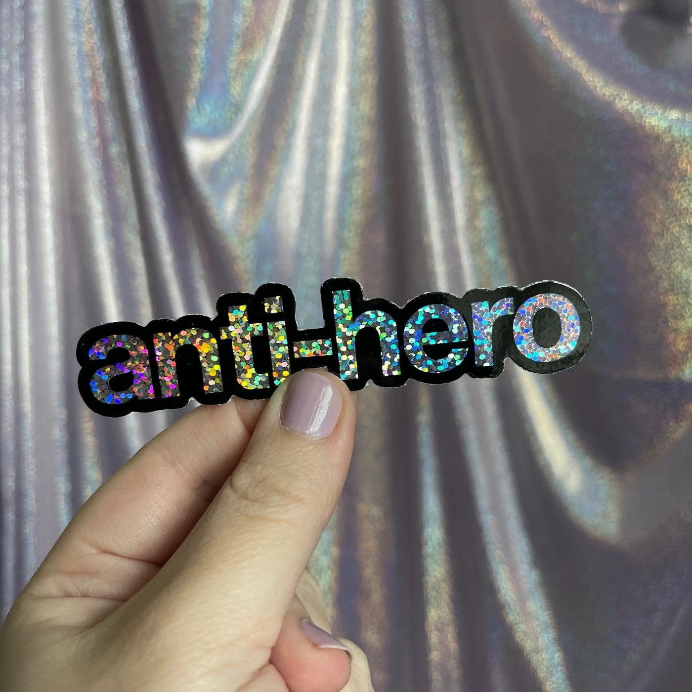 Anti - Hero holographic glitter sticker - MangoIllustrated - Sticker