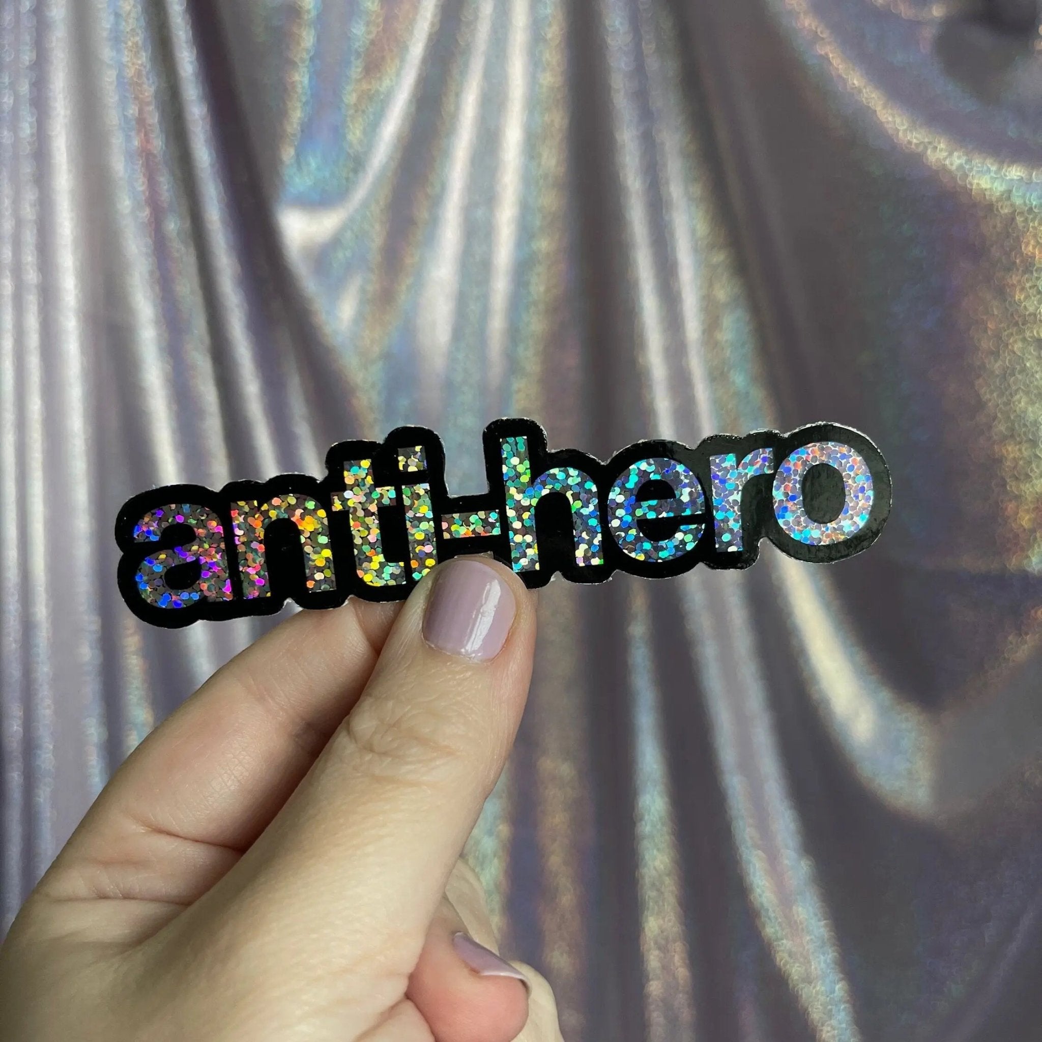 Anti - Hero holographic glitter sticker - MangoIllustrated - Sticker