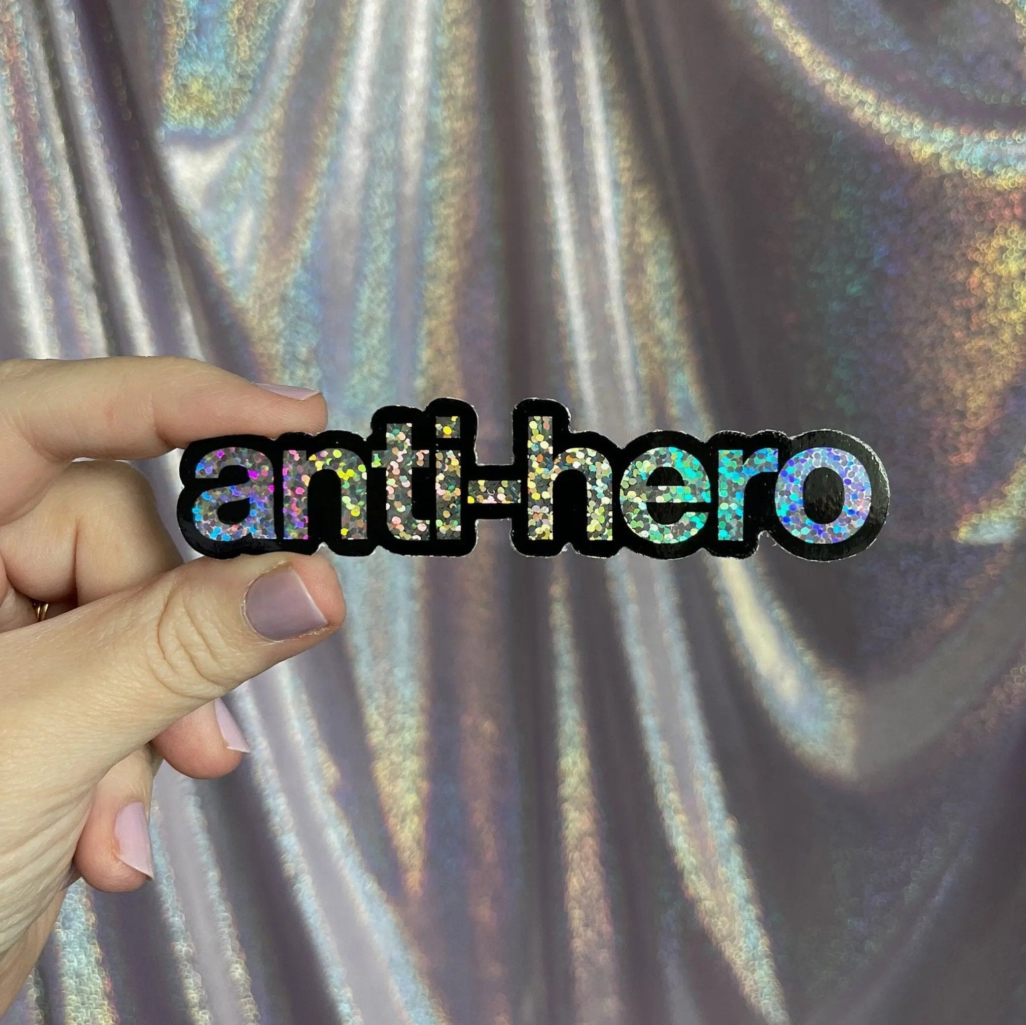 Anti - Hero holographic glitter sticker - MangoIllustrated - Sticker